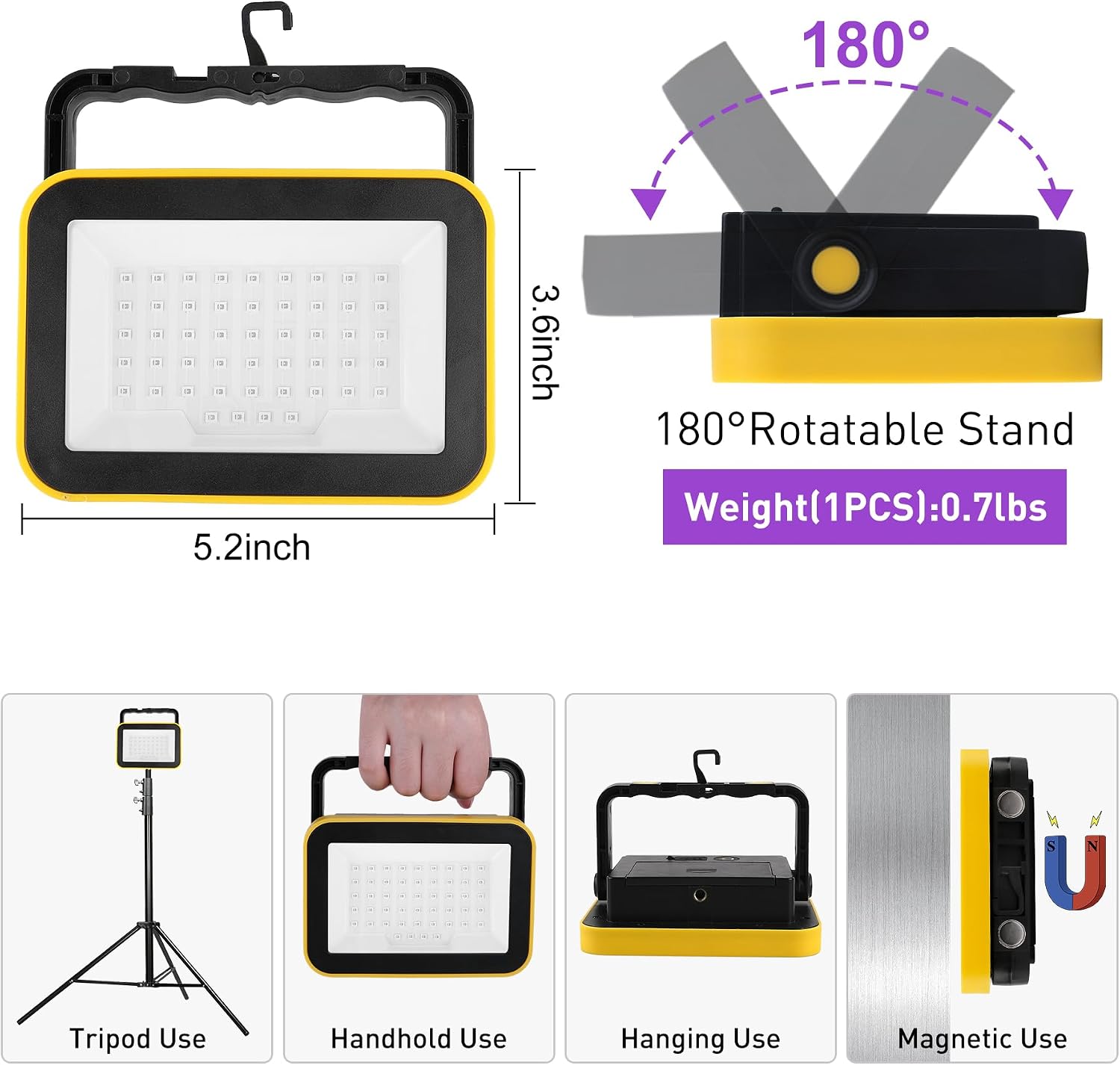 Detalle de CREPOW cc349e06-796b-42bc-b8c7-984228c401bf Rechargeable LED Black Light, 4-Pack