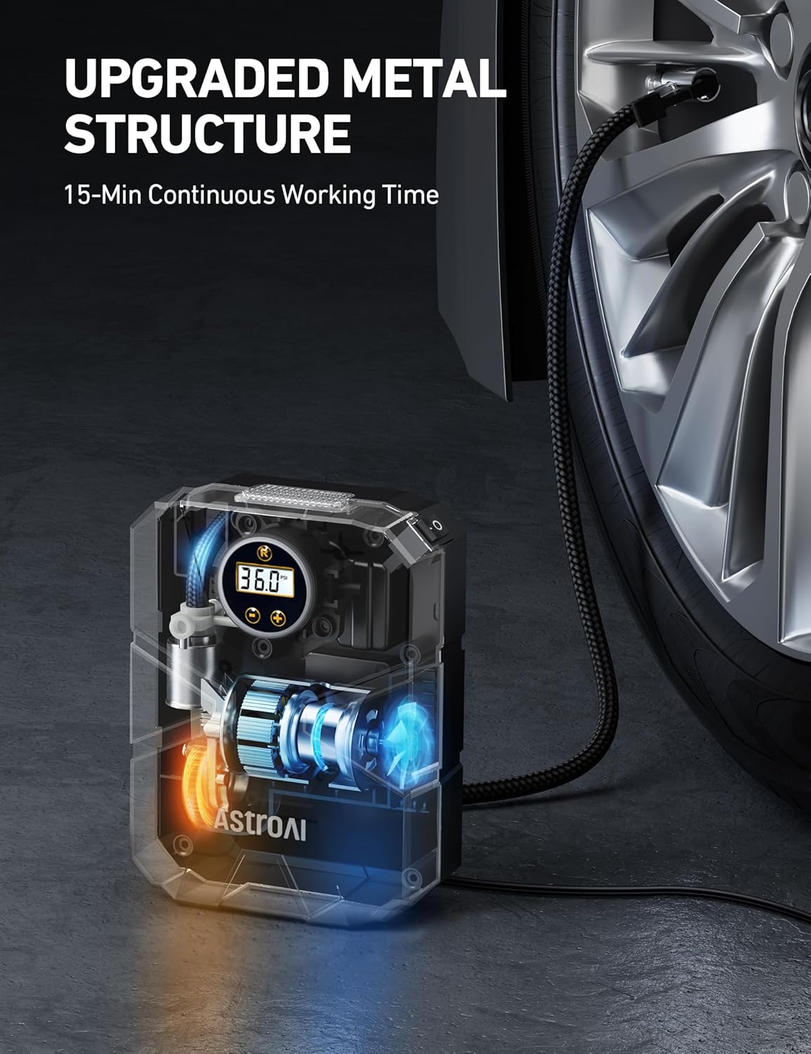 Thumbnail 3 de AstroAI S1 Portable Tire Inflator 150 PSI