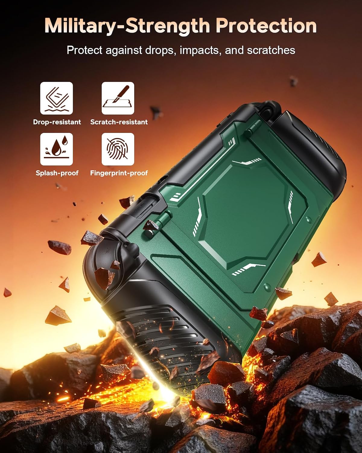 Detalle de FYOUNG Dockable Protective Case for Nintendo Switch 2 with Front Cover, Kickstand and 12 Card Slots