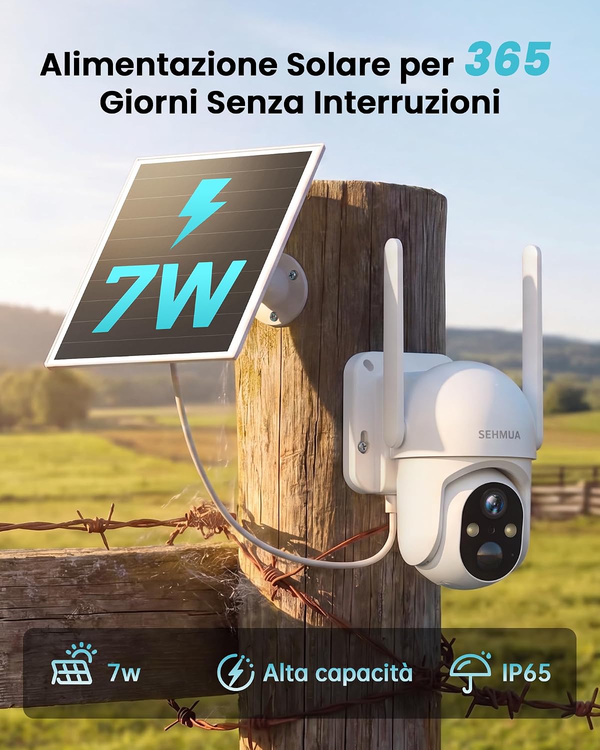Thumbnail 3 de SEHMUA RBX-S44: Telecamera 4G con pannello solare e AI per esterno