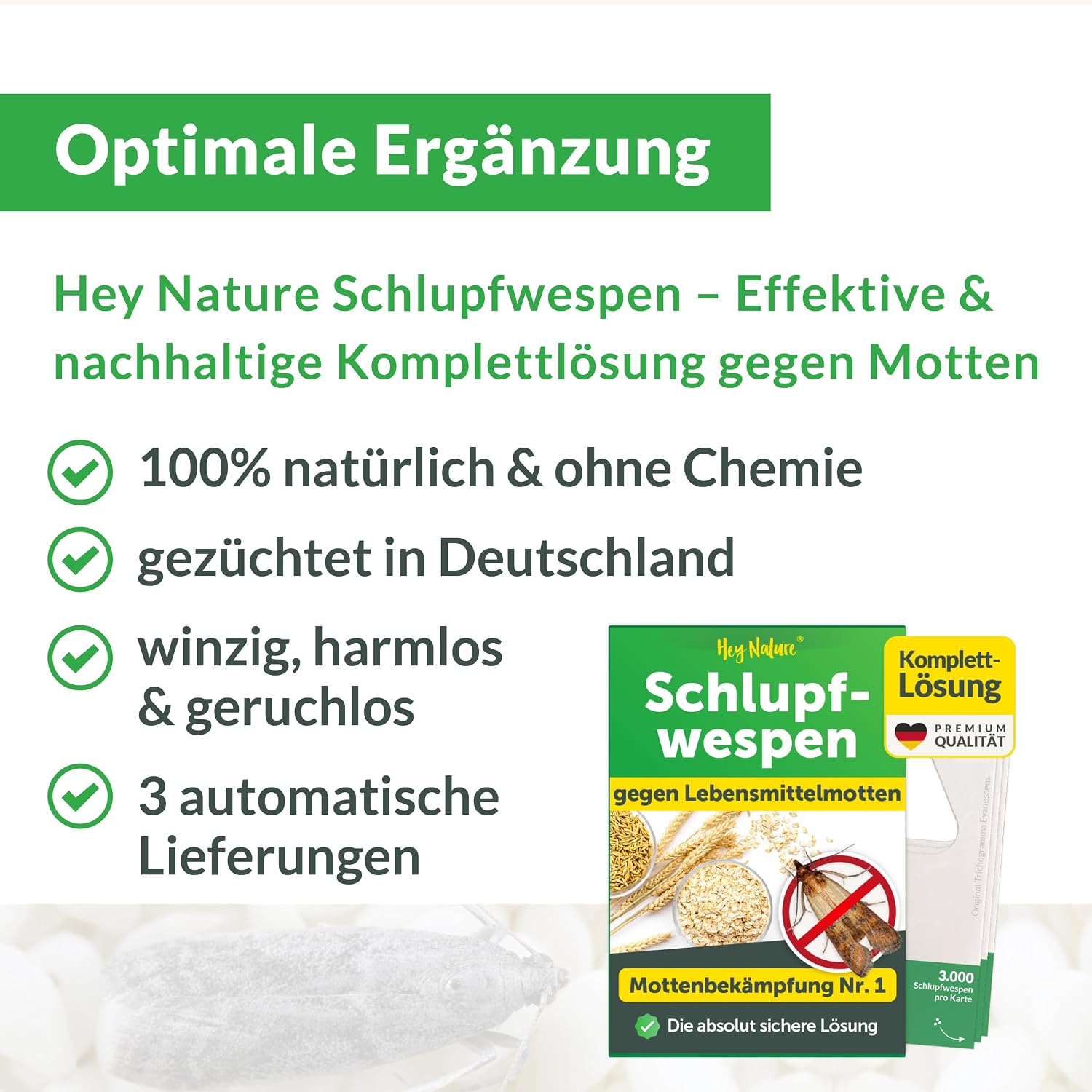 Detalle 2 de Hey Nature Lebensmittelmotten Falle, 12 Stück – insektizidfrei, geruchlos und einfach anzuwenden