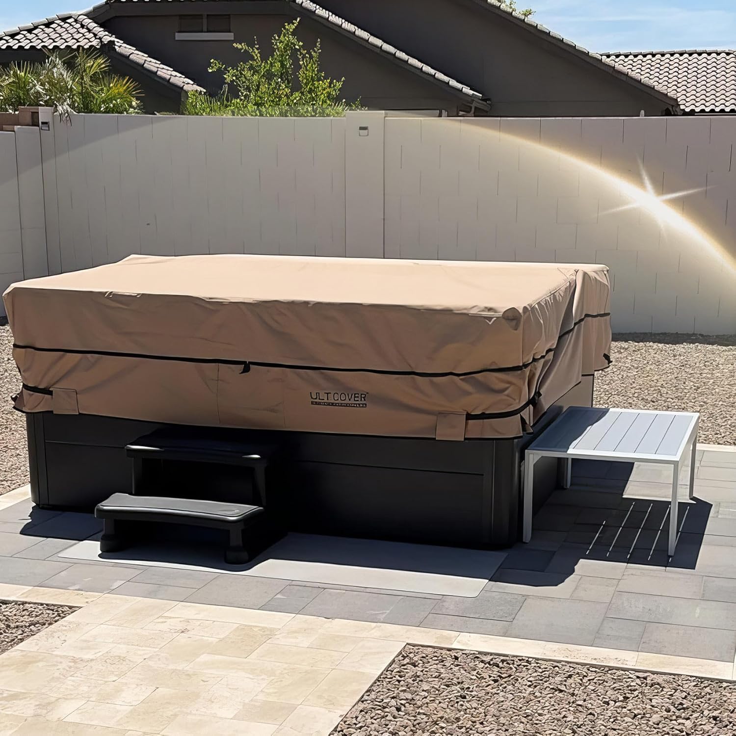 Thumbnail 5 de ULTCOVER UCH Square Hot Tub Cover, 600D Waterproof Brown, 80-Inch