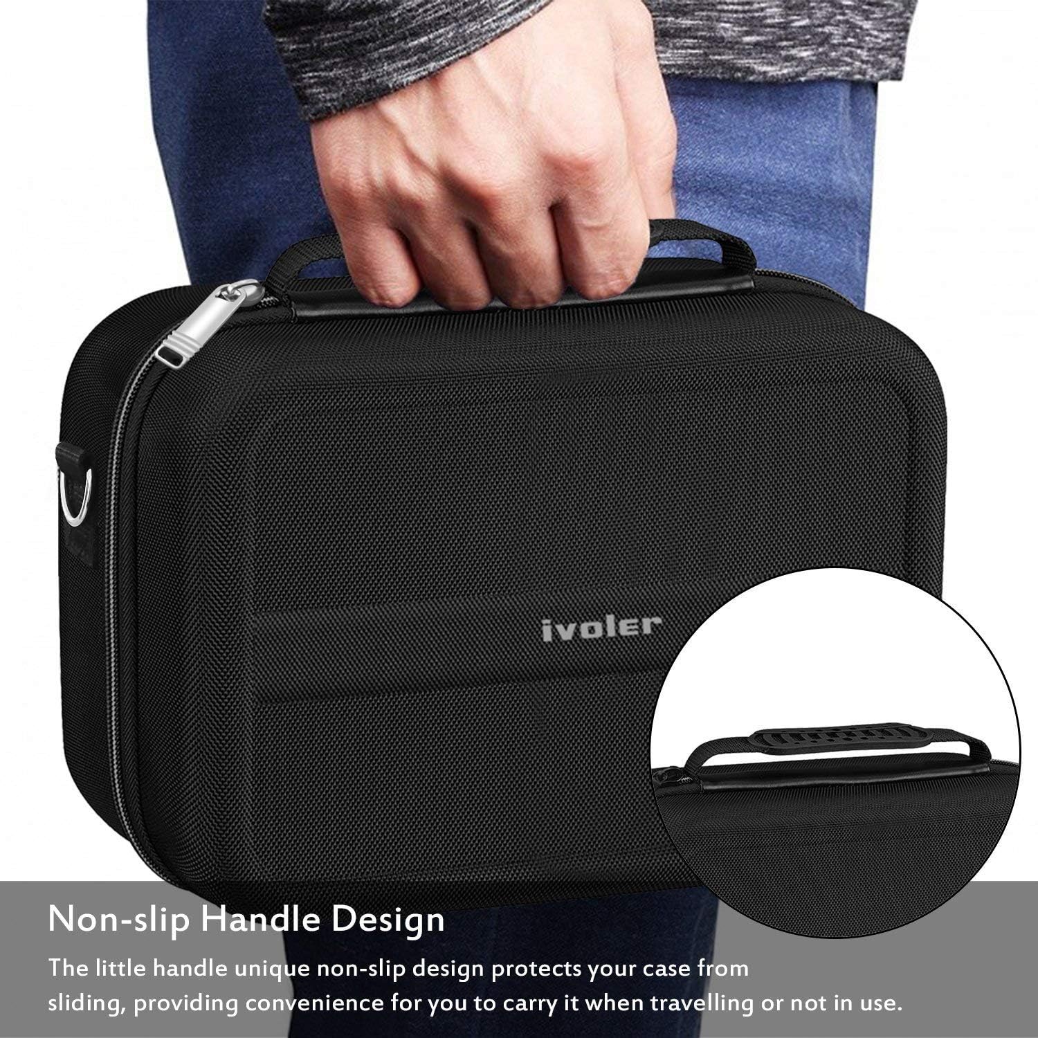 Detalle de ivoler Deluxe Storage Case for Nintendo Switch & Switch OLED – hard EVA protective travel messenger bag