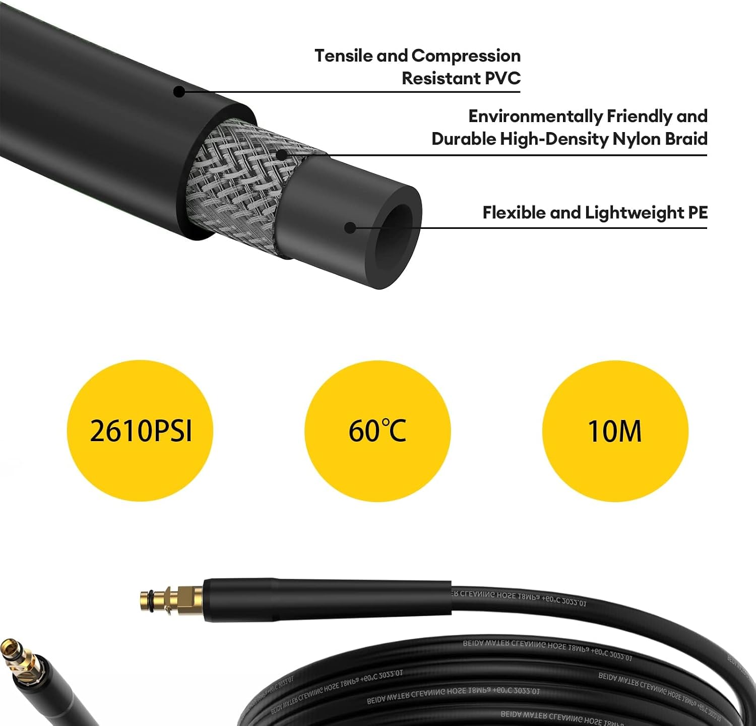 Detalle 2 de Manguera 10m compatible Karcher K2 K3 K4 K5 K6 K7