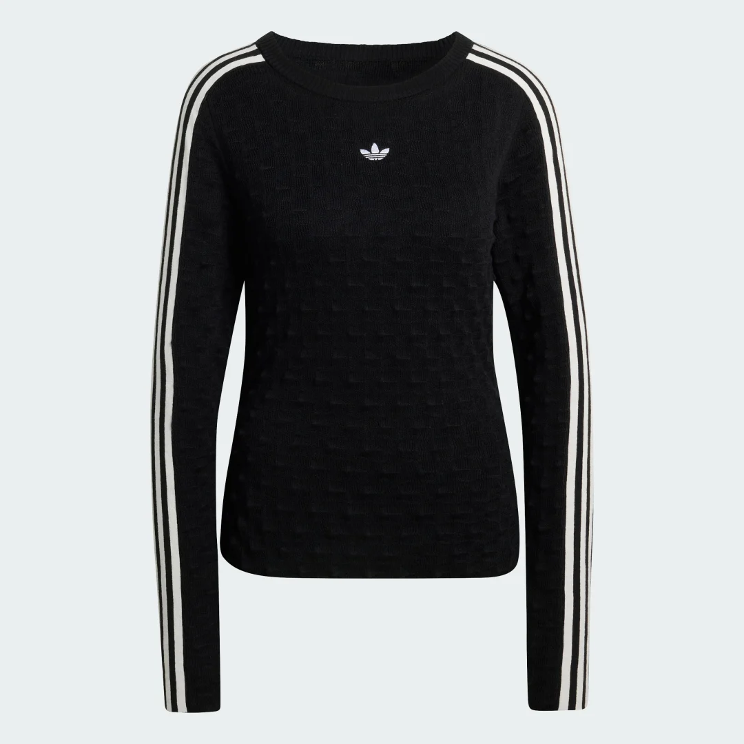 Detalle 2 de SUDADERA ENTALLADA DE PUNTO PICOT Adidas Originals – negro