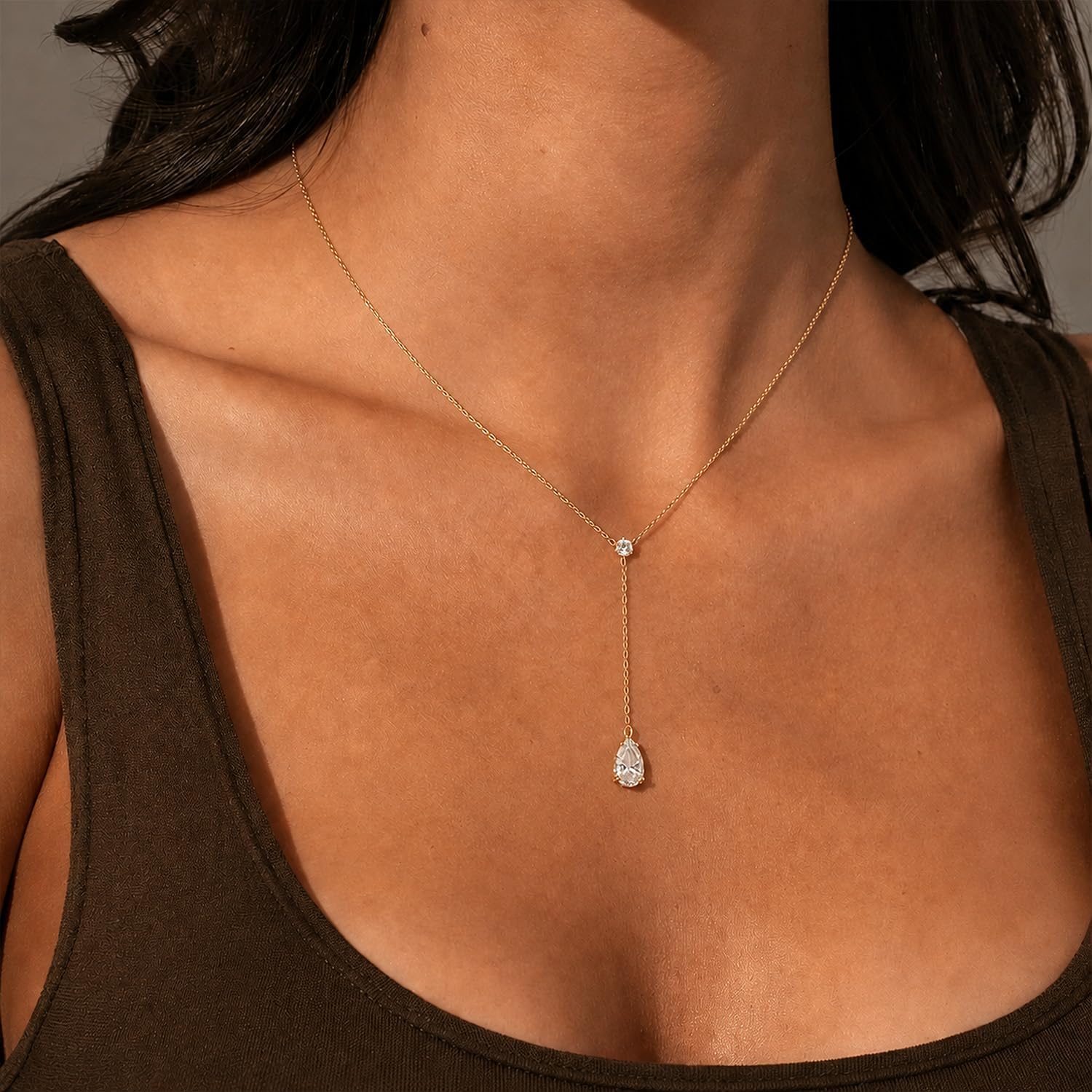 Detalle de Patwes Lariat Necklace, 14K Gold-Plated