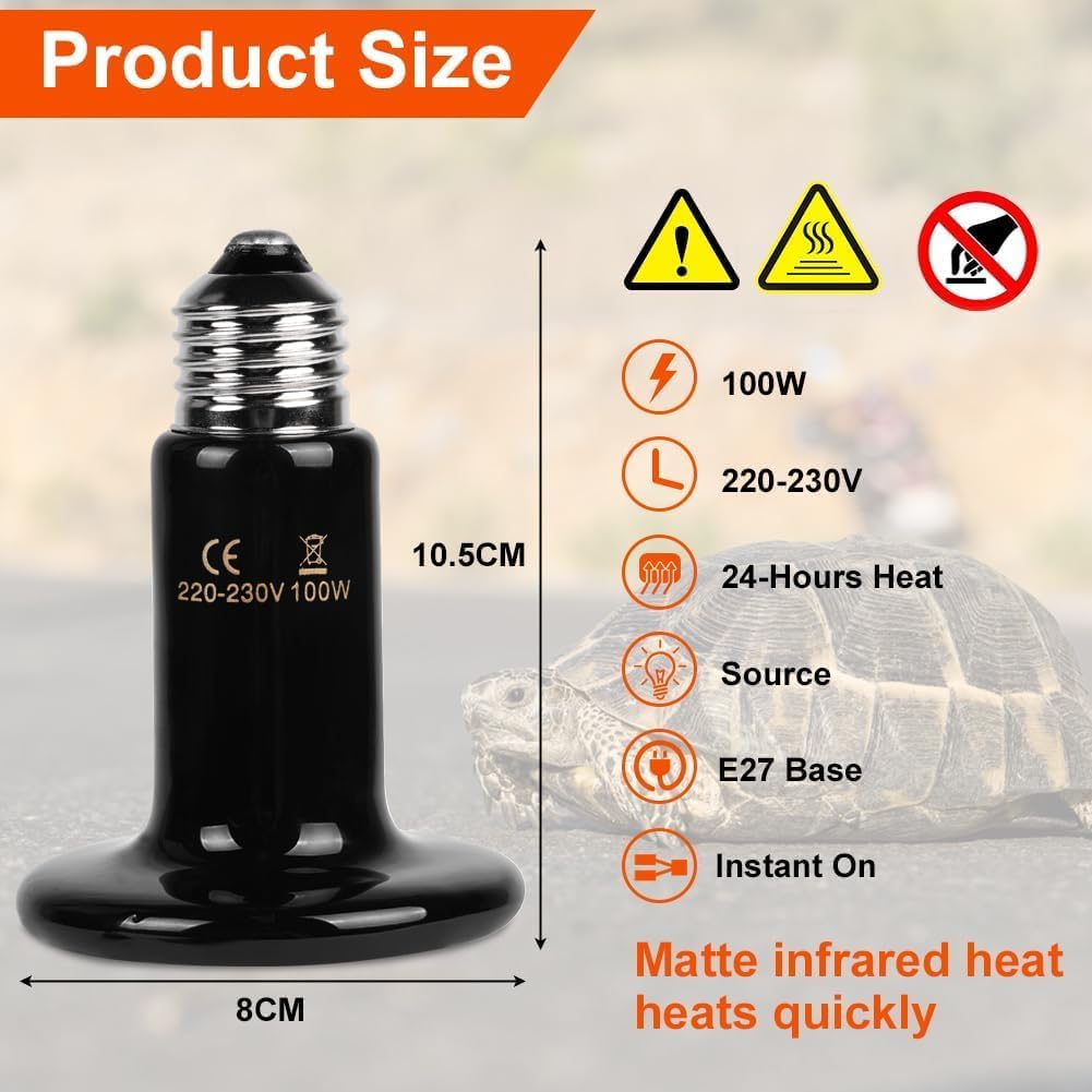 Thumbnail 1 de Adiwo confezione da 2 lampadine termiche per rettili a infrarossi, 100 W, base E27