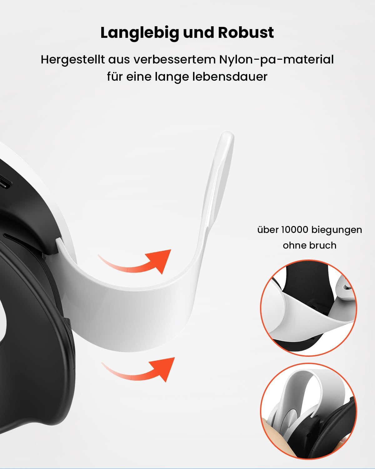 Detalle de GEEKERA RGB Headstrap für Meta Quest 3/3S – 10000mAh Akku, 4+ Stunden mehr Spielzeit