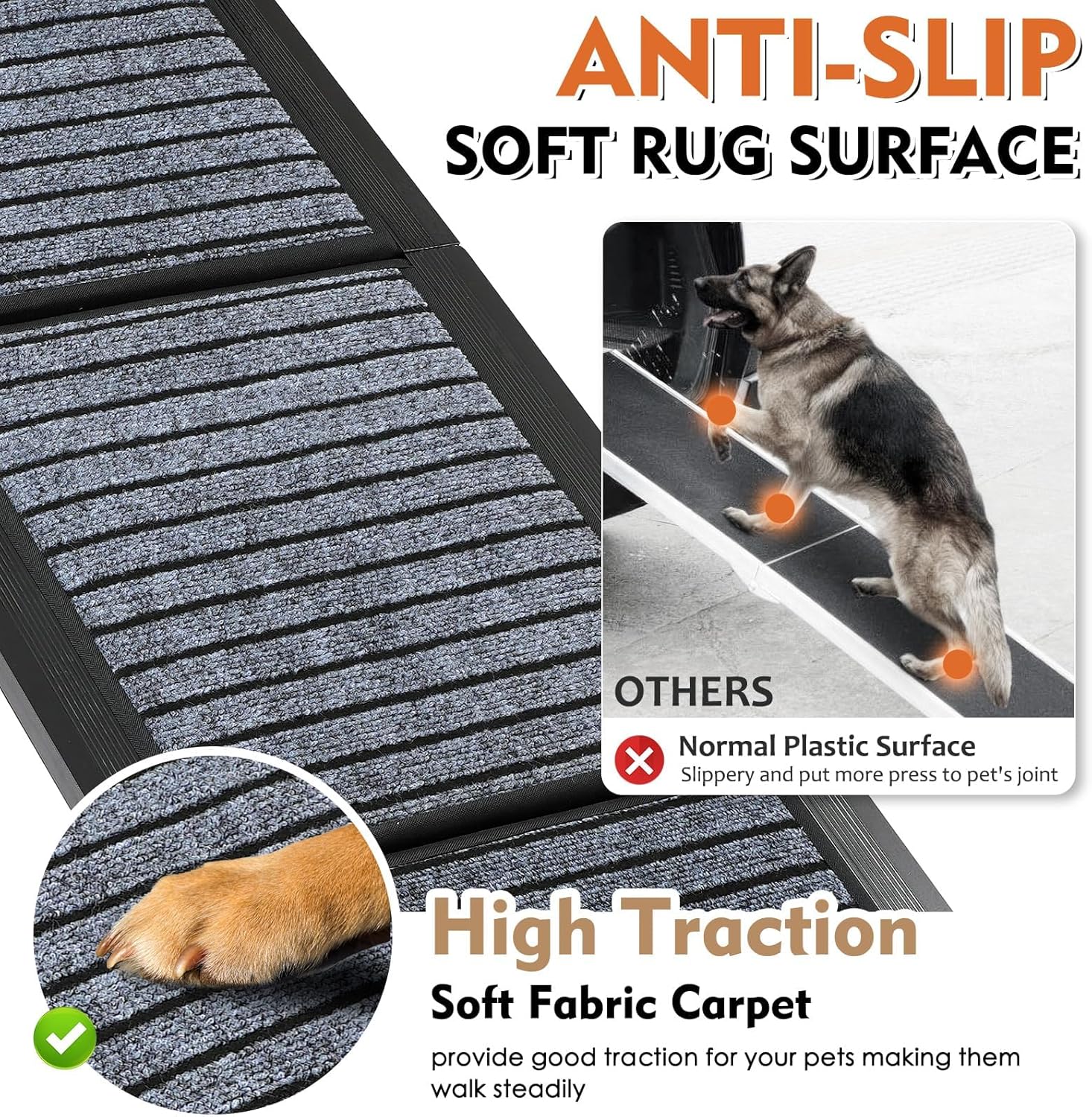 Detalle 2 de Extra Long 170cm Foldable Dog Ramp for Large Dogs