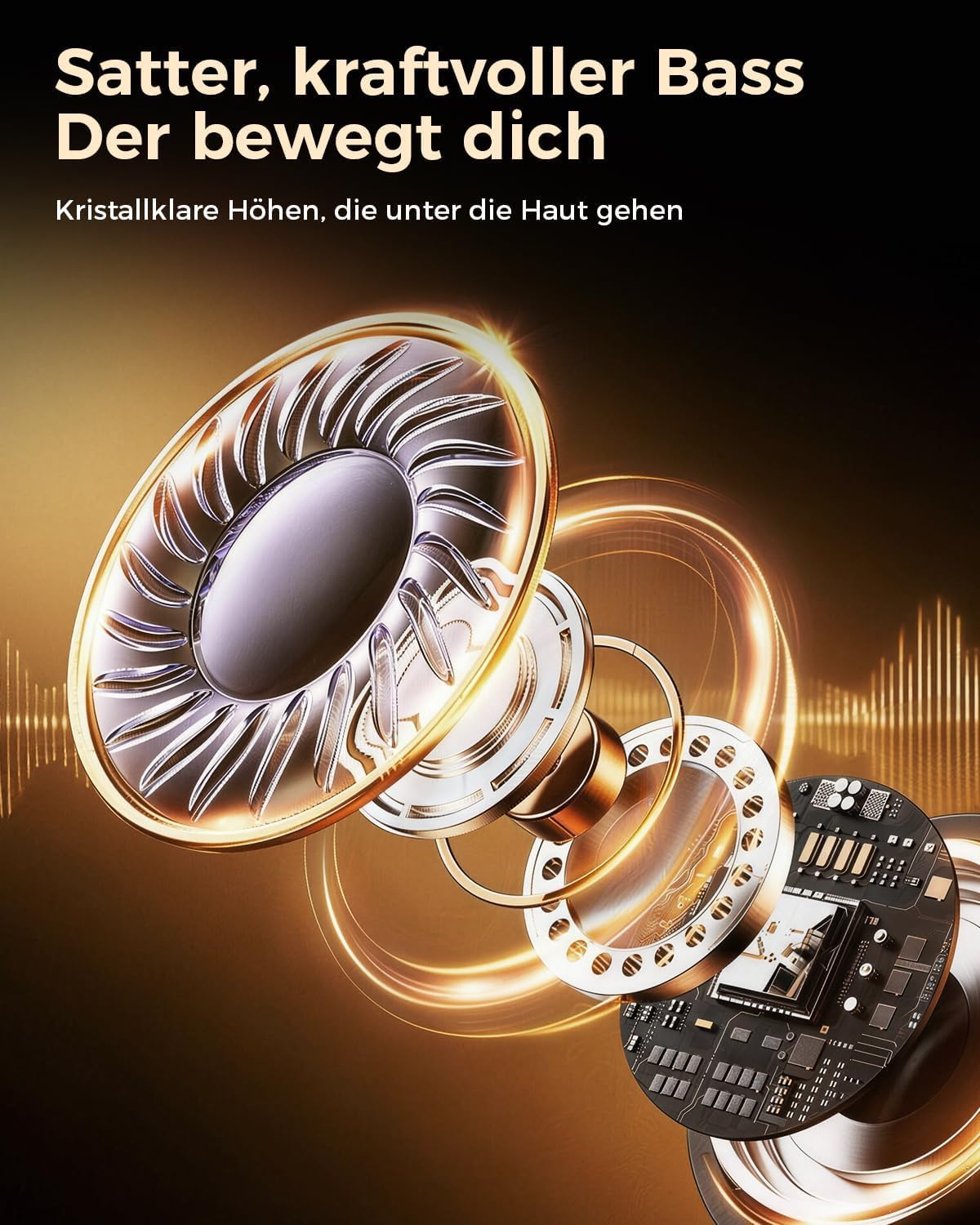 Detalle de OJW Open-Ear Bluetooth Kopfhörer mit wechselbarem Akku – bis zu 96 Std. Wiedergabe, IPX7, ENC-Mikrofon, open-ear Komfort