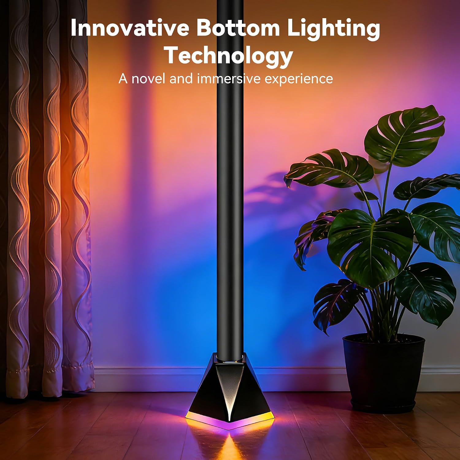Thumbnail 2 de Corner Floor Lamp with App and Remote Control for Mood Lighting