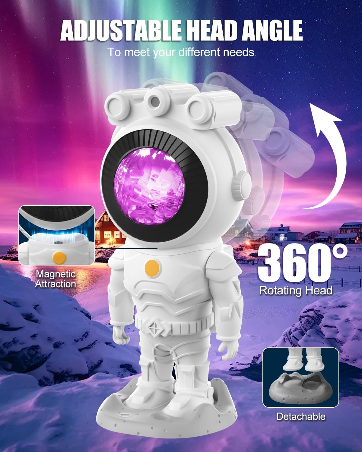 Detalle 2 de MYSTILUCK Astronaut Sternenhimmel Projektor 17 Modi