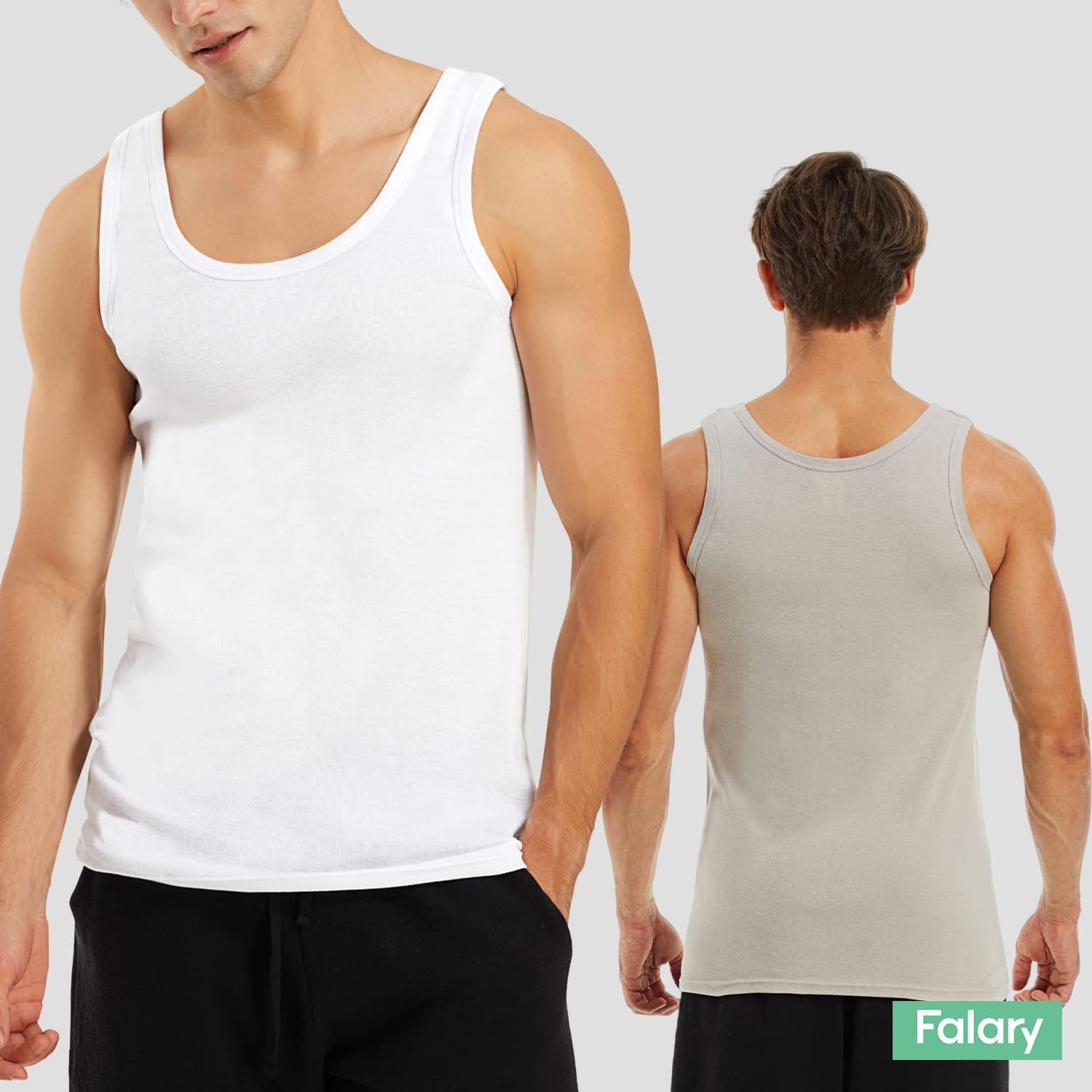 Detalle 2 de FALARY Herren Tank Top 3er-Pack