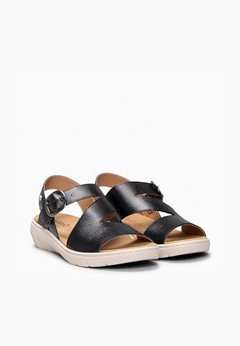 Detalle 2 de miMaO Sandales à semelle amovible NOIR EU 39 – cuir Nappa, talon équilibré et plate-forme