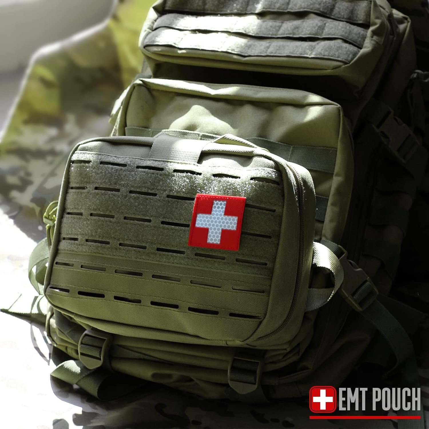 Detalle de LIVANS Tactical Molle メディカルポーチ 空ポーチ・クイックリリース・ヘッドレスト取付対応