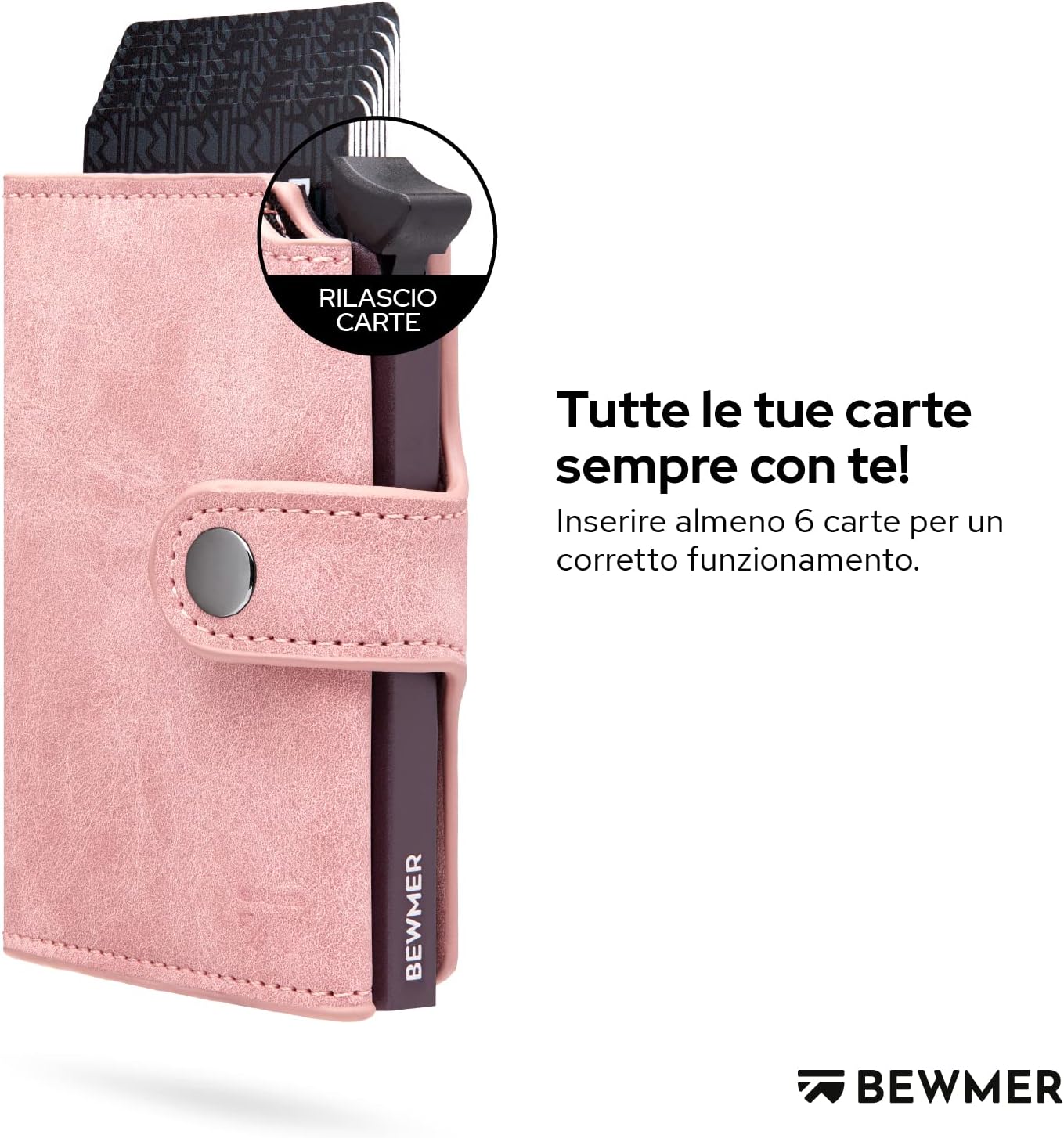 Detalle de BEWMER v2 Portafoglio Uomo Slim in Similpelle con Protezione RFID – 9 Carte e Portamonete