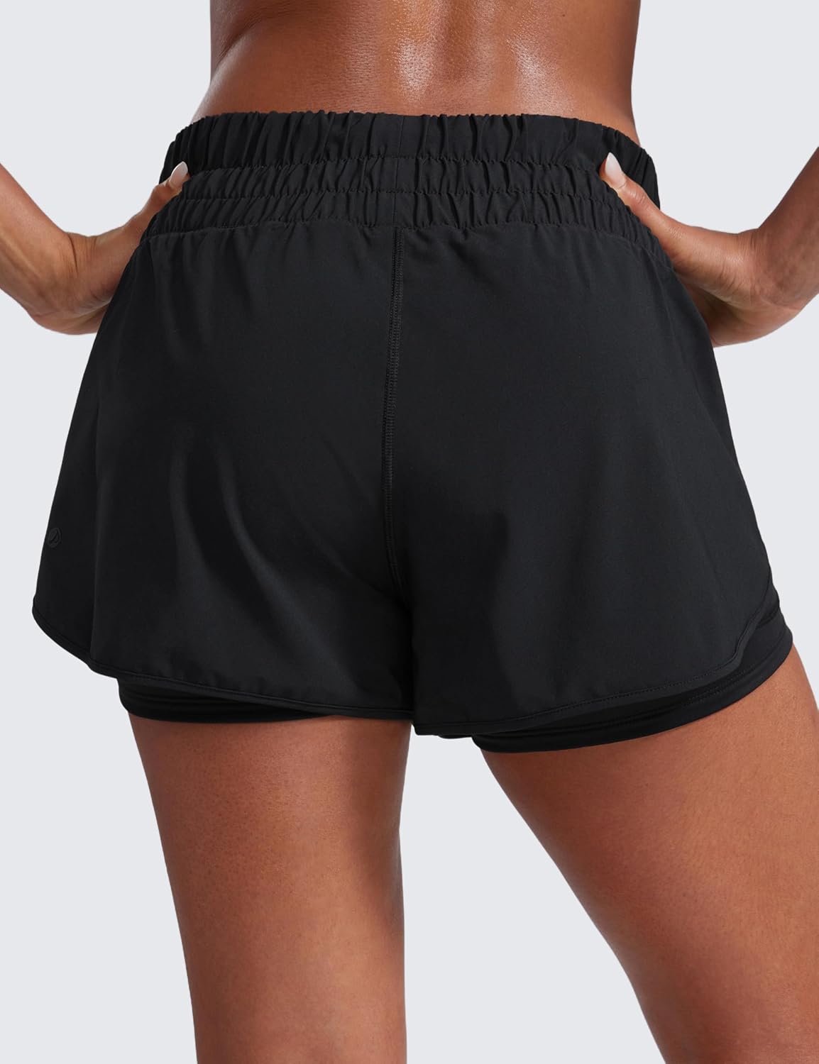 Detalle de CRZ YOGA 2-en-1 short de course à taille haute pour femme, poches