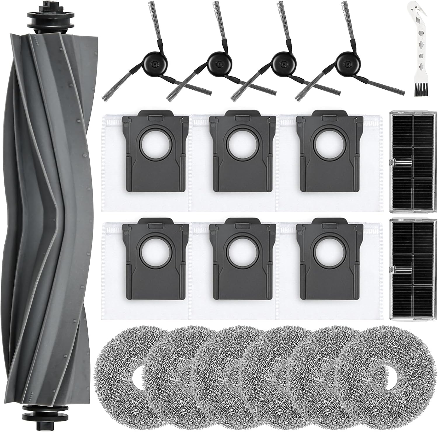 Detalle de 20-teiliges Zubehör-Set für Dreame L10s Ultra Gen 3, L50 Ultra AE, X40/L40 Ultra & Mova P50 Pro Ultra Saugroboter – inkl. Hauptbürste, Staubbeutel, Filter, Wischmopp