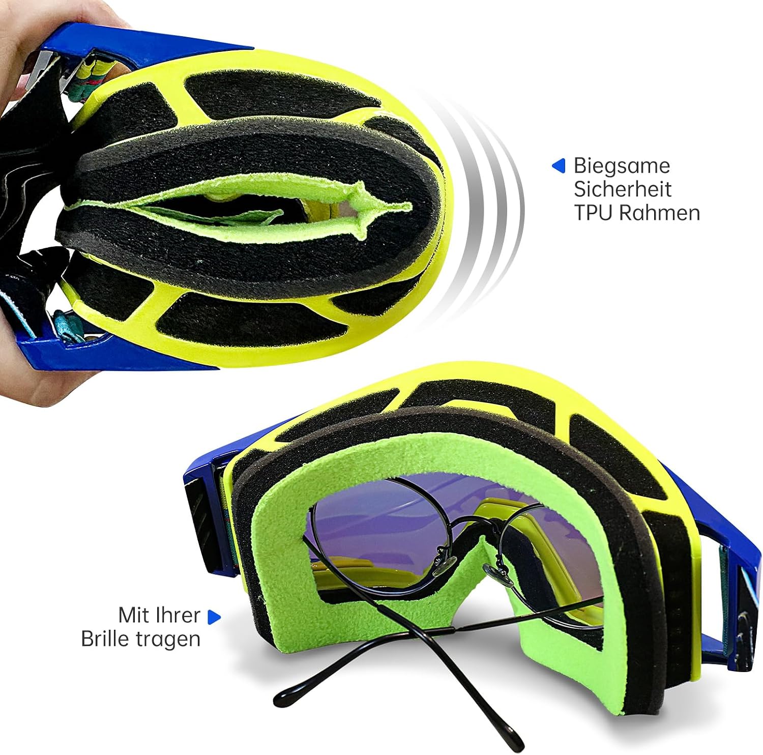 Detalle 1 de NENKI Motocross Brille mit Nasenschutz