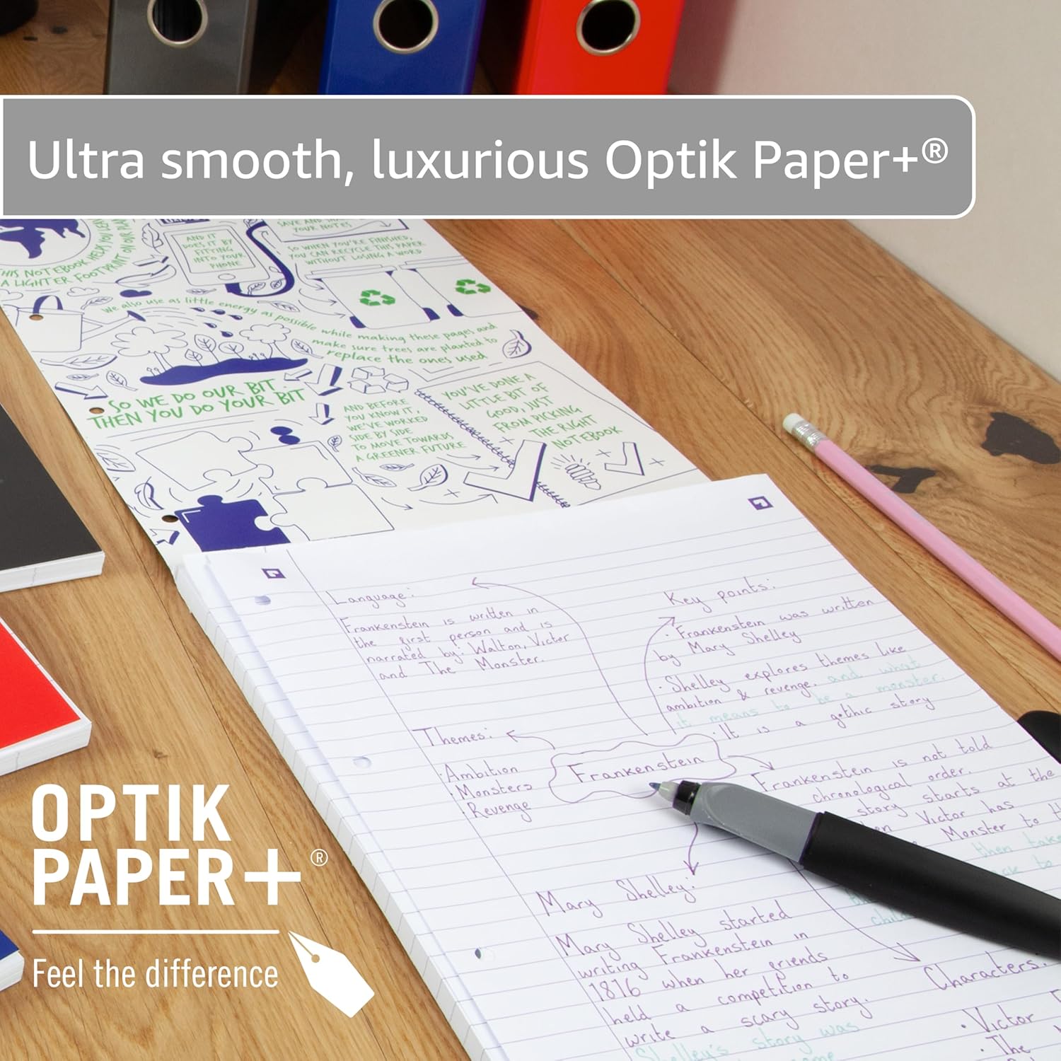 Thumbnail 1 de Oxford Campus A4 Lined Paper Refill Pad (MEGA 300 pages) – 3-pack assorted colours