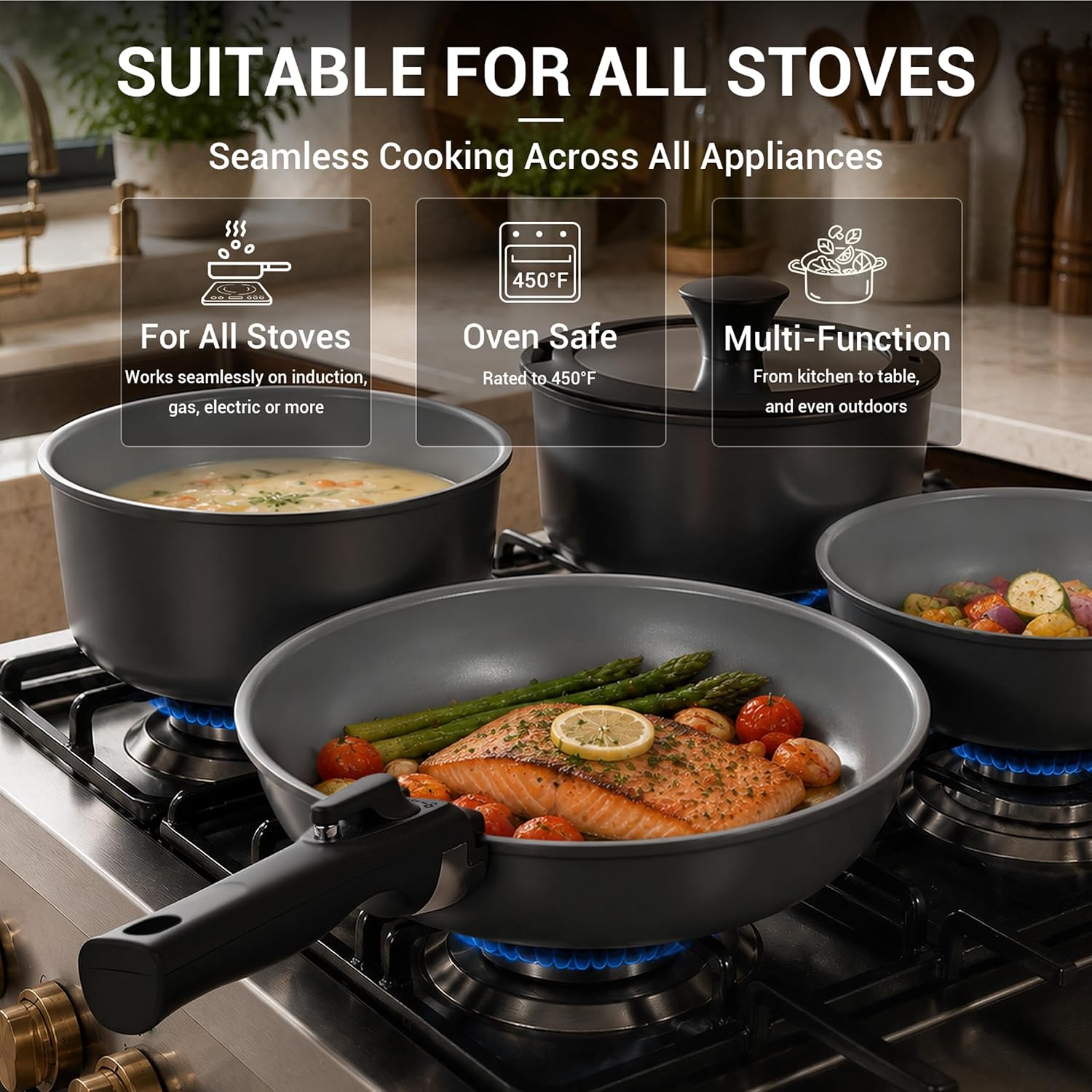 Thumbnail 4 de Ammeloo 18-Piece Ceramic Cookware Set 1.5 qt