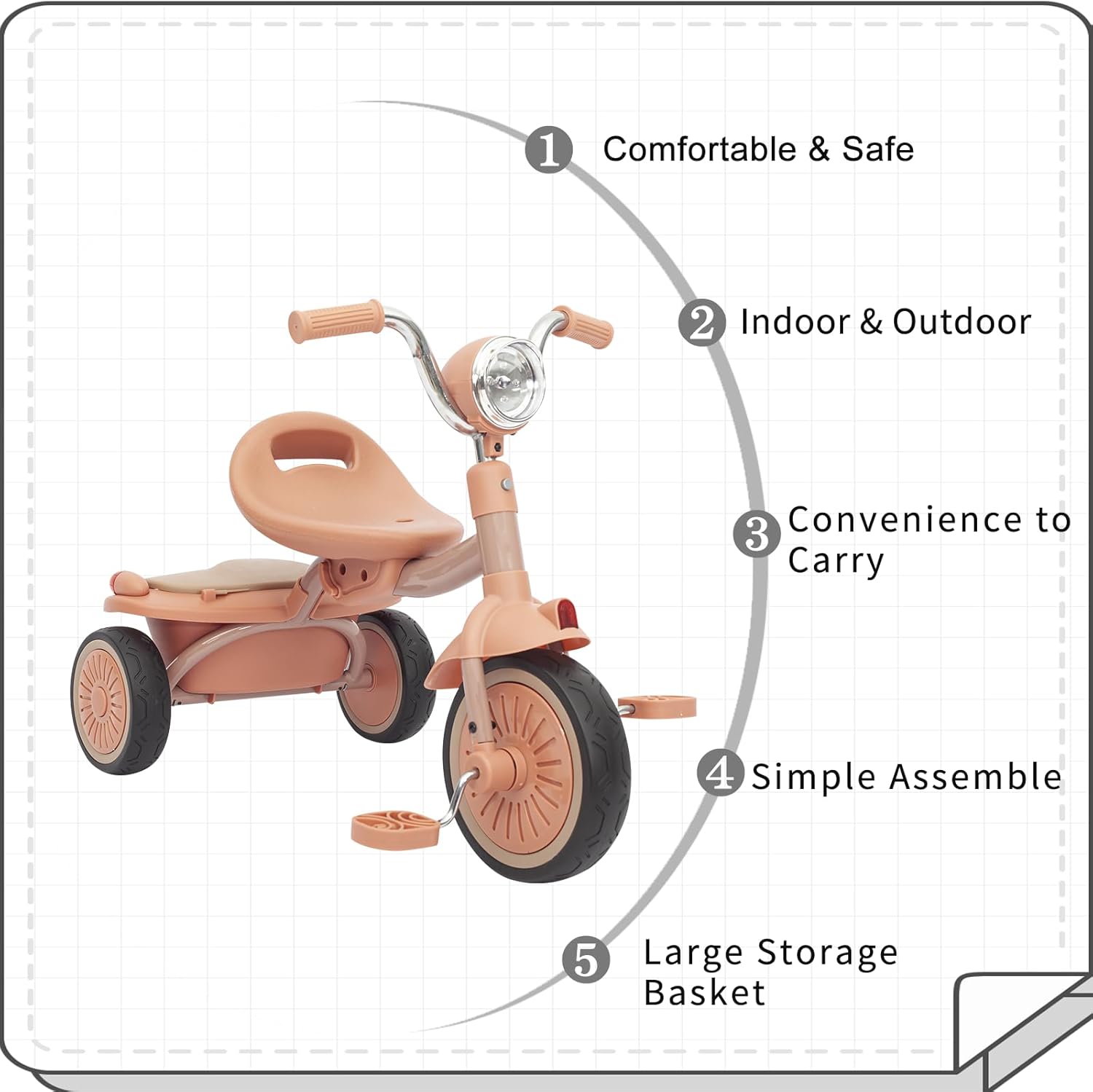 Thumbnail 3 de Tricycle UBRAVOO Bébé pliable 1 à 5 ans