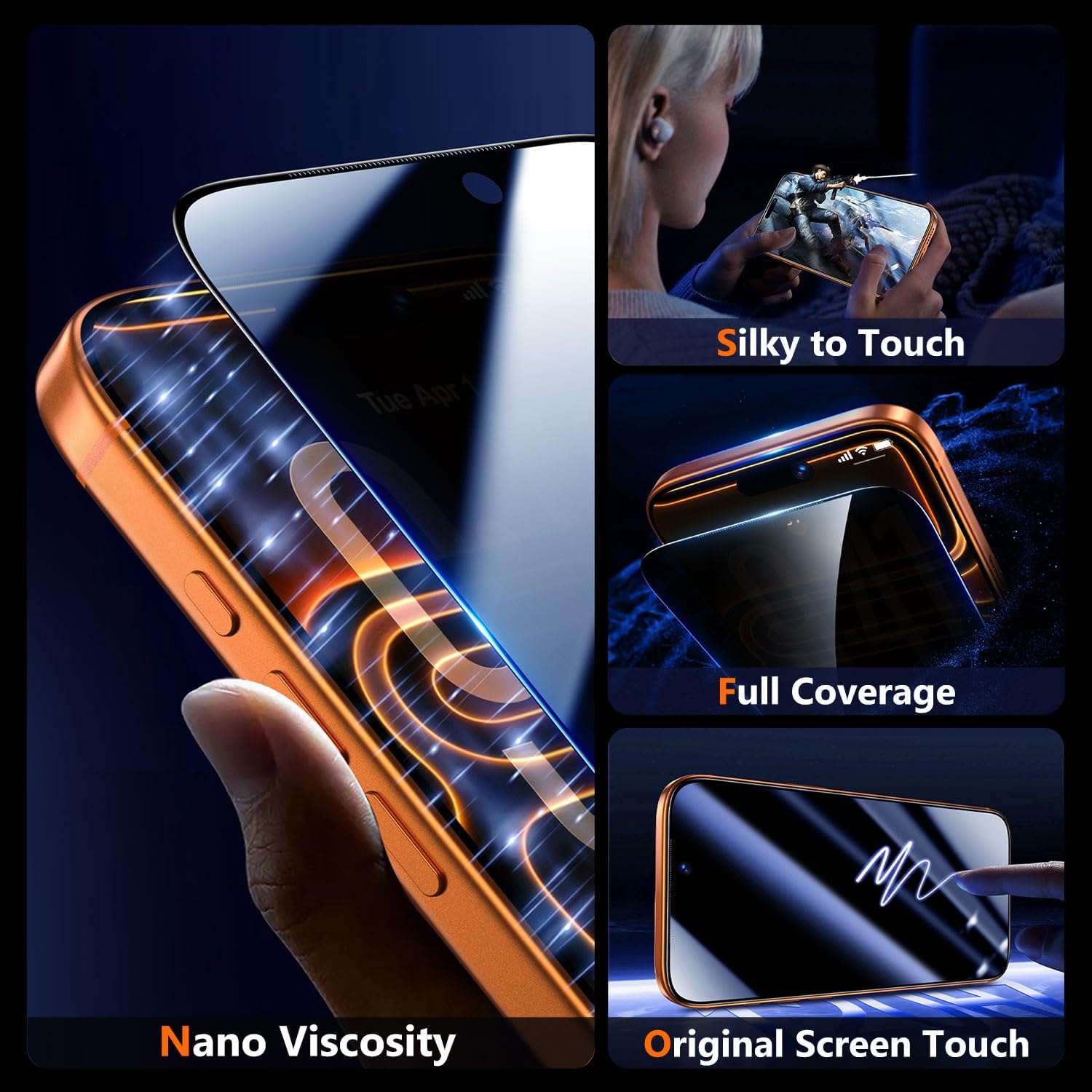 Thumbnail 6 de UniqueMe iPhone 17 Pro Privacy Screen Protector 2-pack
