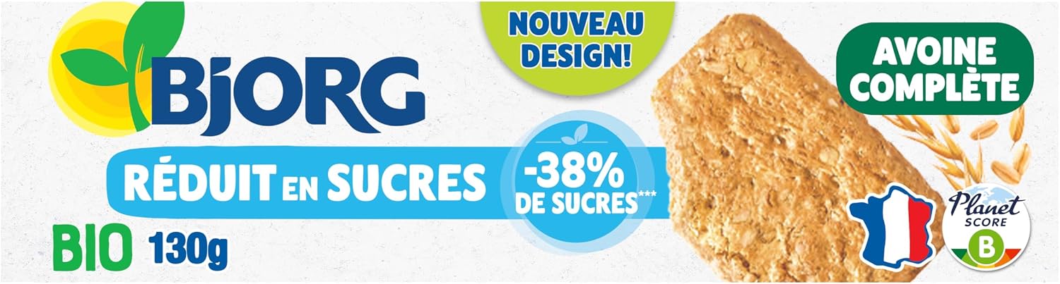 Thumbnail 6 de BJORG Nutri+ Biscuits Avoine Chocolat – Lot 3 x 130 g (390 g) - Bio et Riche en Fibres