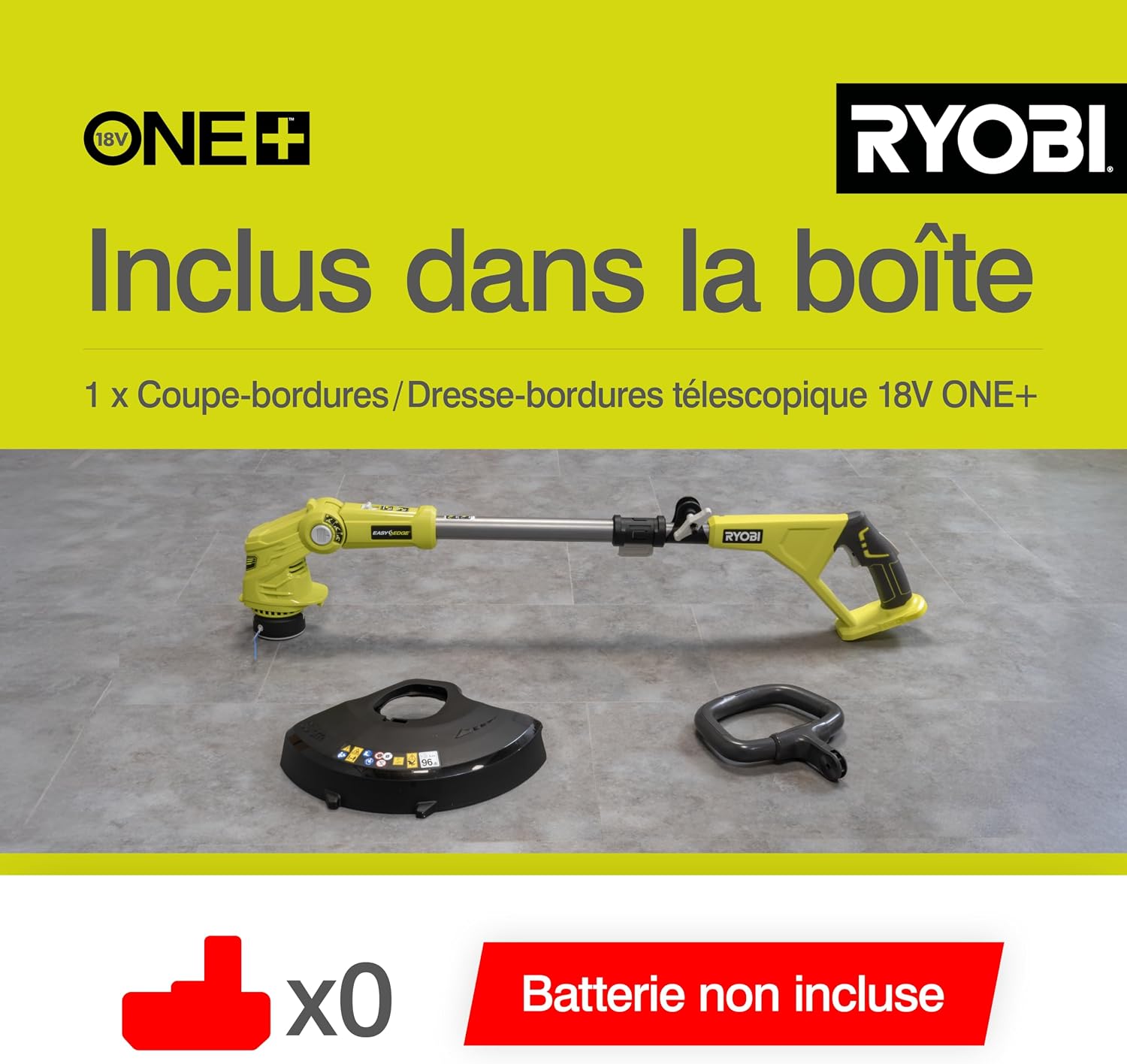 Thumbnail 3 de RYOBI - Coupe-bordures sans fil 18V One+ OLT1832 (Ø25-30 cm), hauteur télescopique et mode dresse-bordure