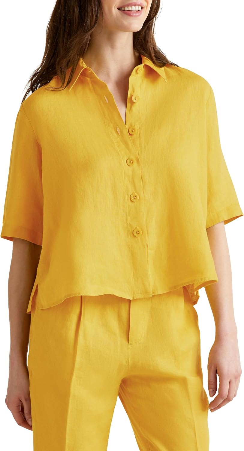 Thumbnail 3 de Benetton Damen Leinenbluse 5bml5qb75