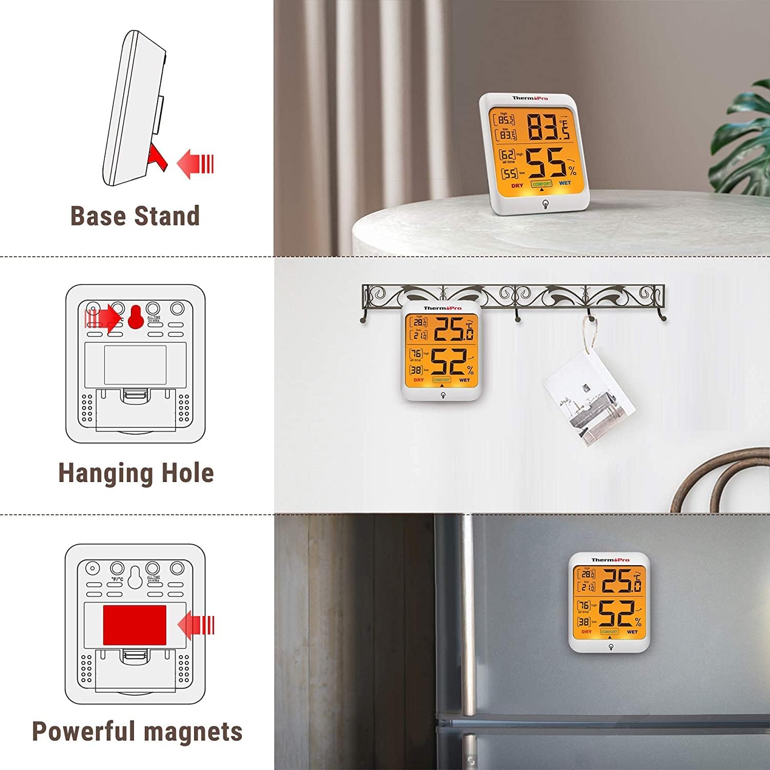 Thumbnail 6 de ThermoPro TP53 Indoor Humidity Gauge 2-pack 🌡