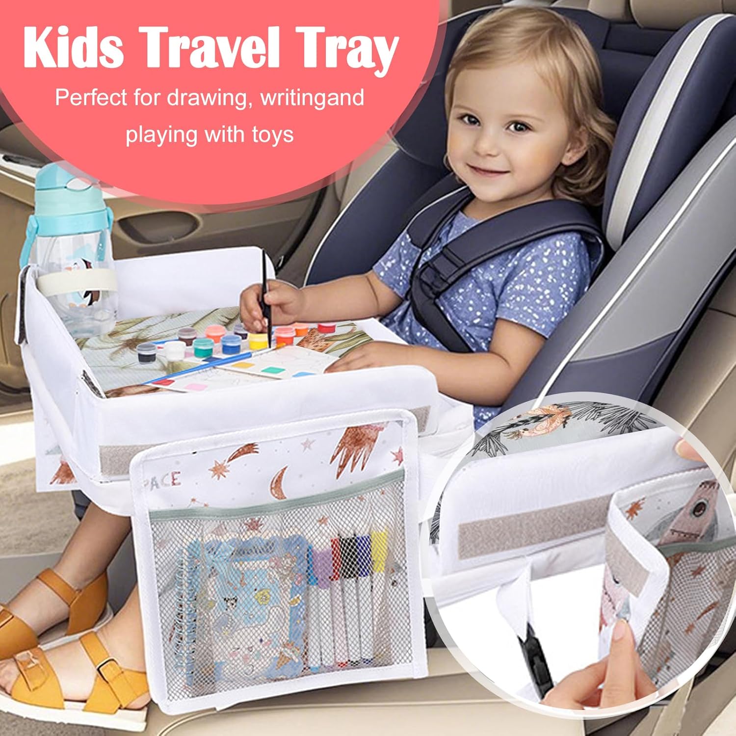 Thumbnail 4 de YZNlife Kids Car Table travel tray for airplane and road trips (lap desk essential)