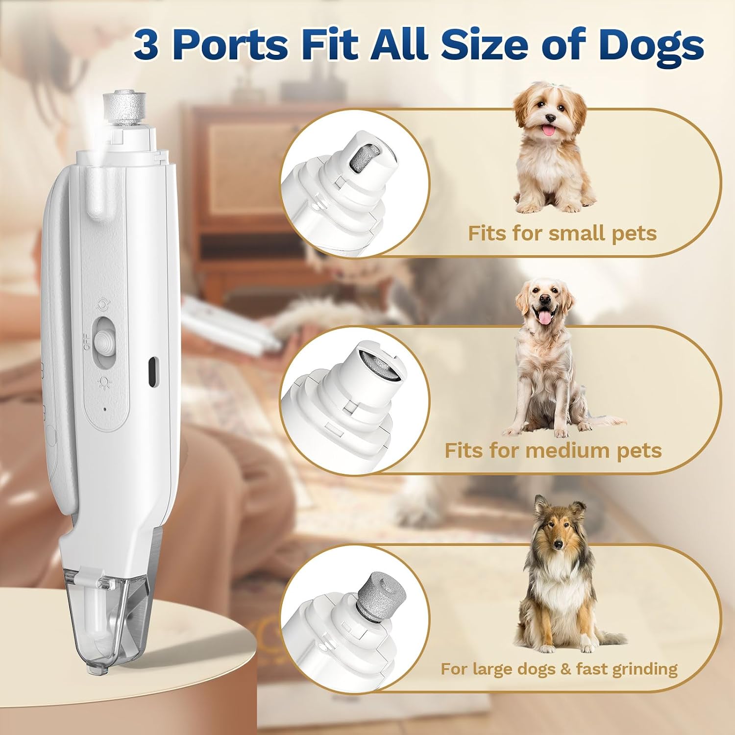 Detalle 1 de 2-in-1 Dog Nail Clippers and Grinder with LED Light