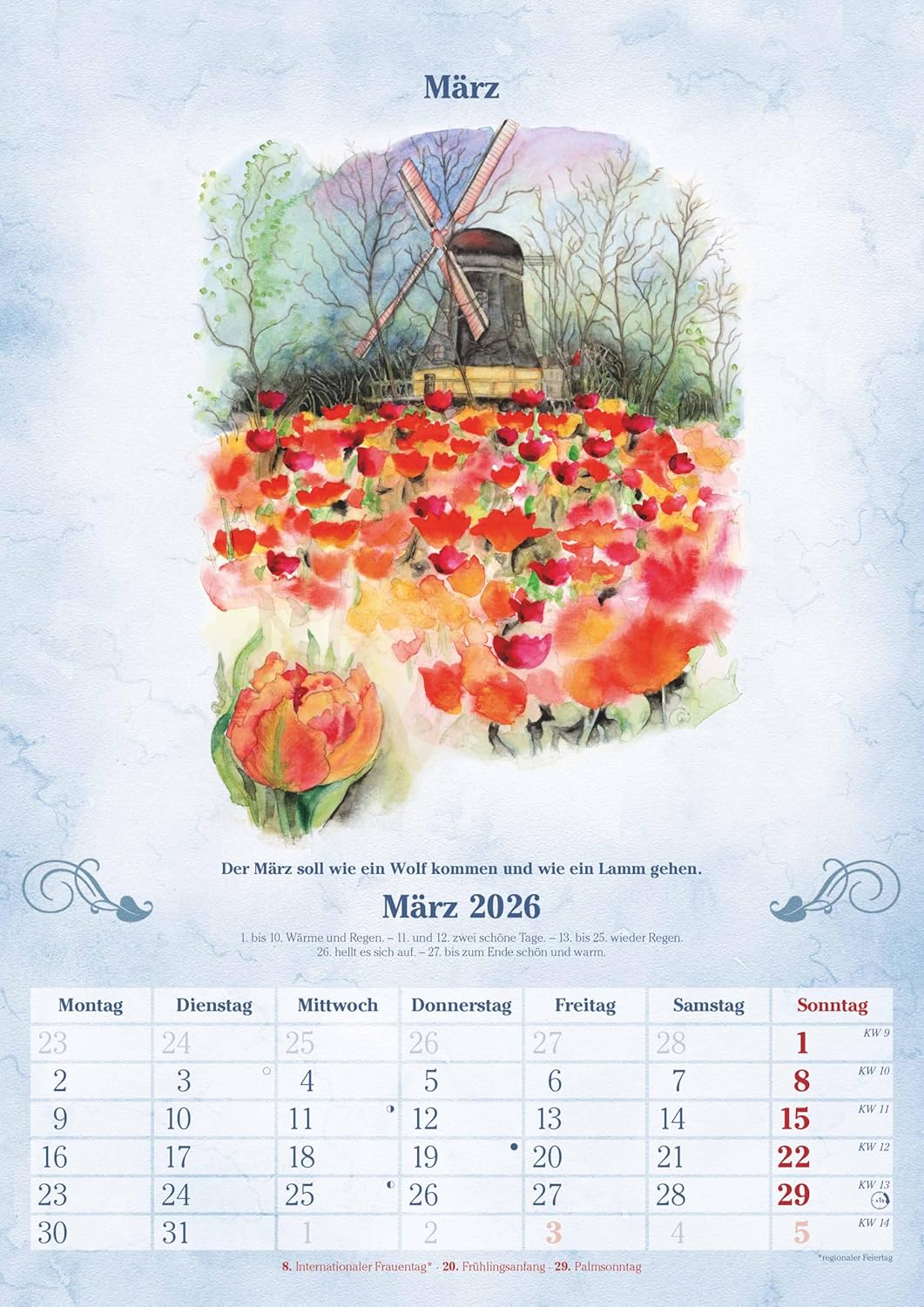 Thumbnail 4 de Alpha Edition 100-jähriger Kalender 2026 – Wetterkalender mit Bauernregeln, 29,7 x 42 cm