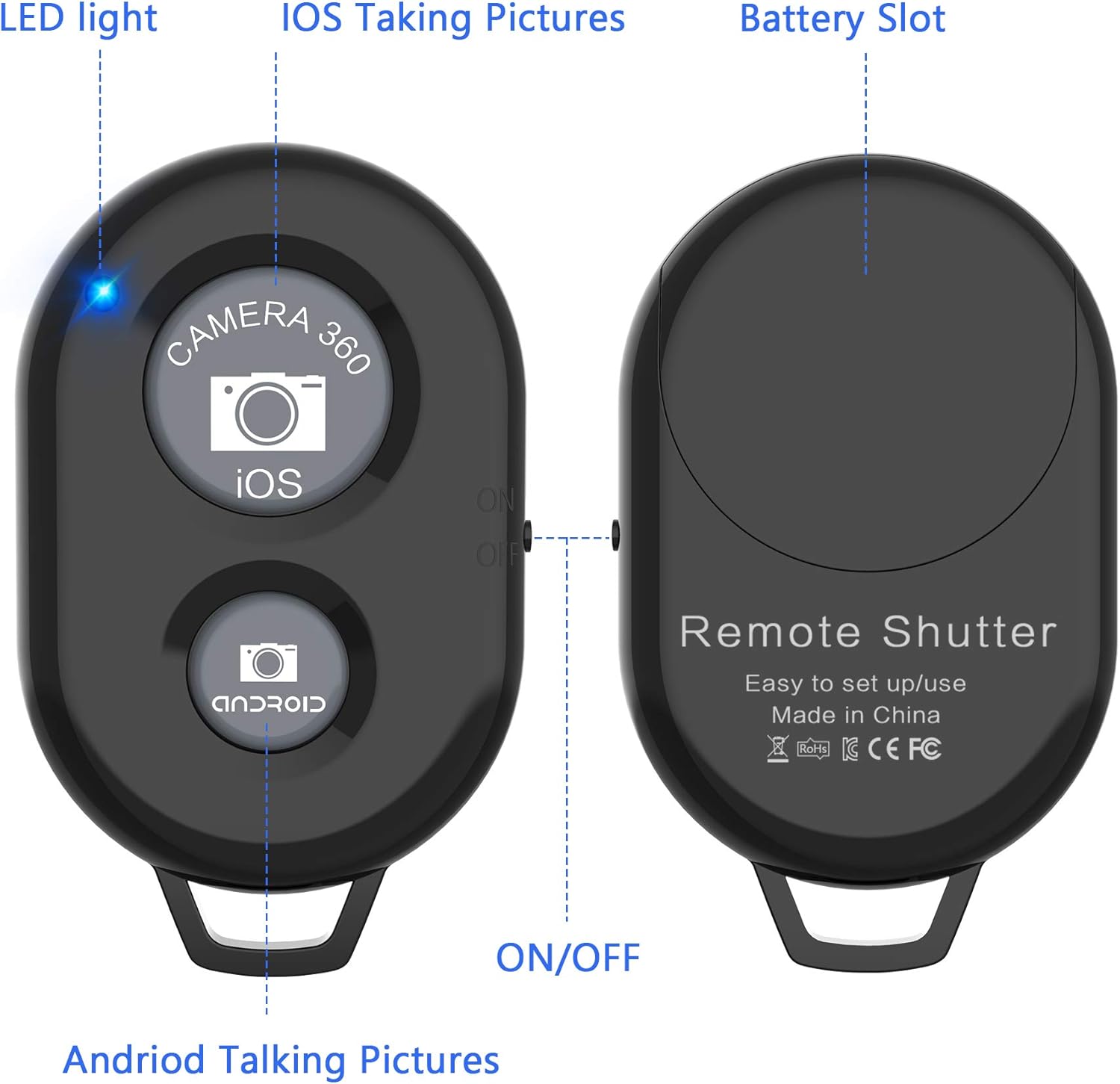 Detalle 1 de Zttopo Bluetooth camera remote for phones