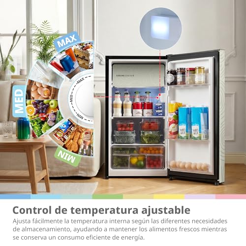 Detalle 2 de Comfee' 88L Refrigerador Compacto Bajo Encimera, Chill Box 0–10°C, Verde