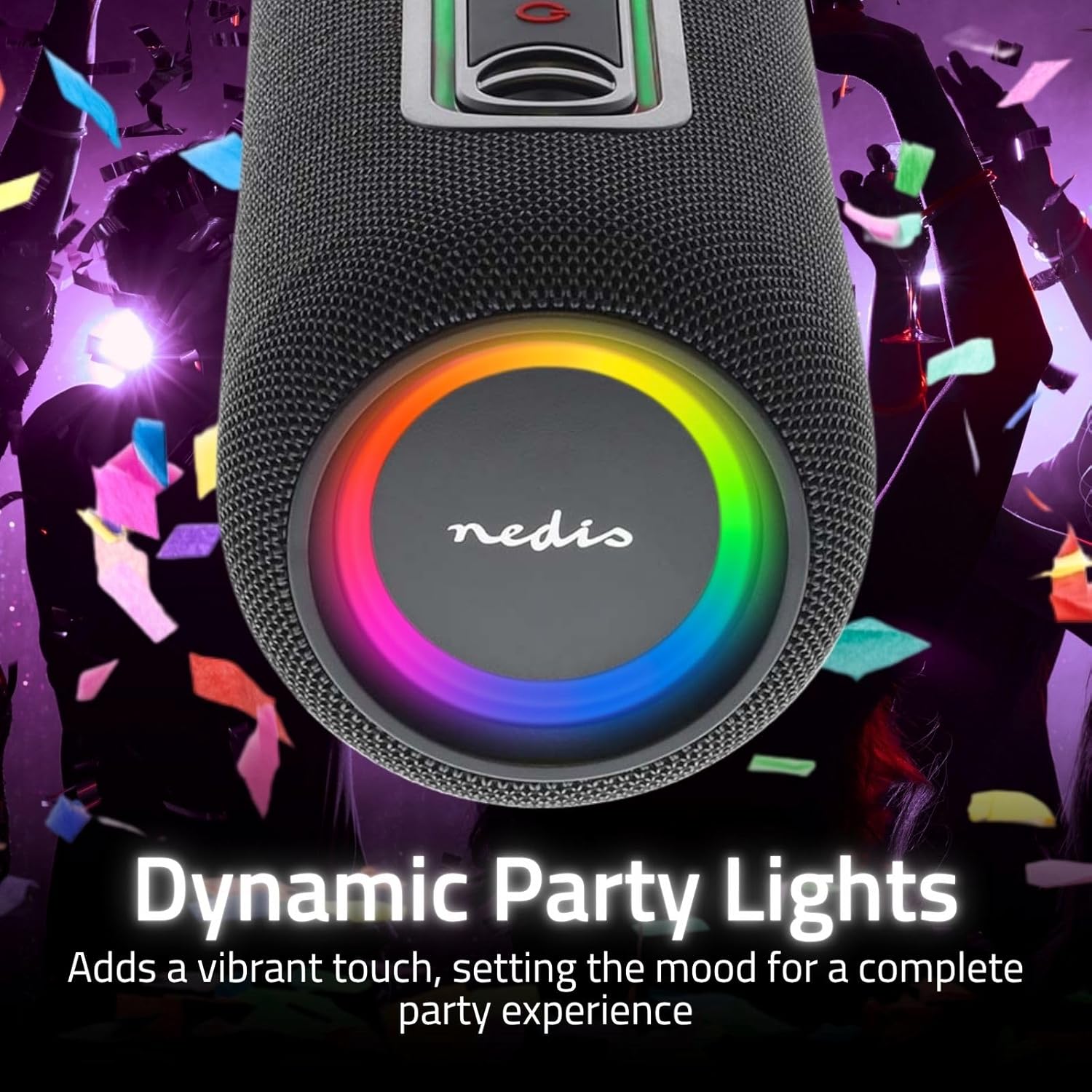 Thumbnail 5 de Nedis Bluetooth-Lautsprecher X5 – 30 W, 4 Std Akku, RGB, Mikrofon, Schwarz