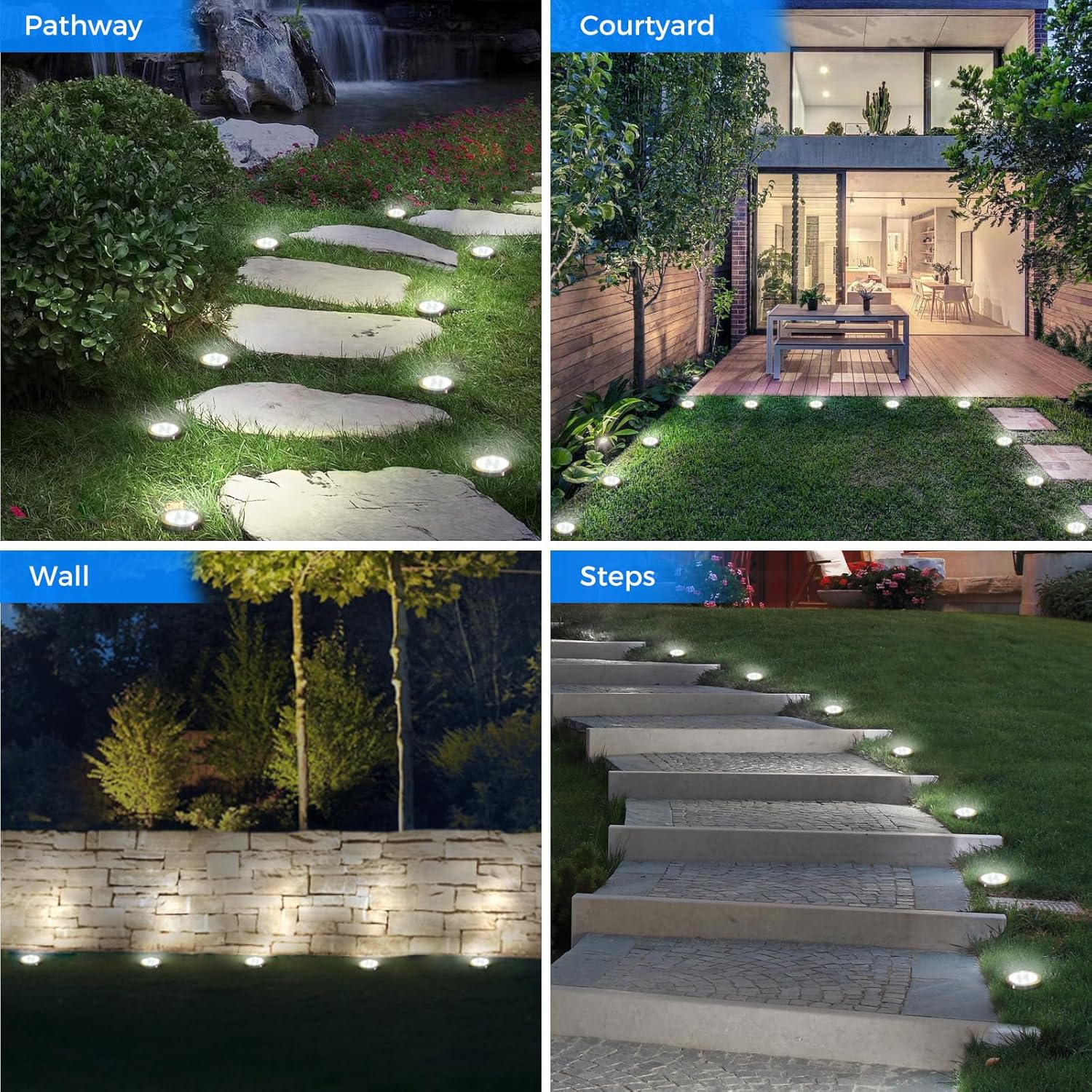 Thumbnail 4 de Peasur 18 Pack Solar Ground Lights: Practical Outdoor Path Lighting</n>