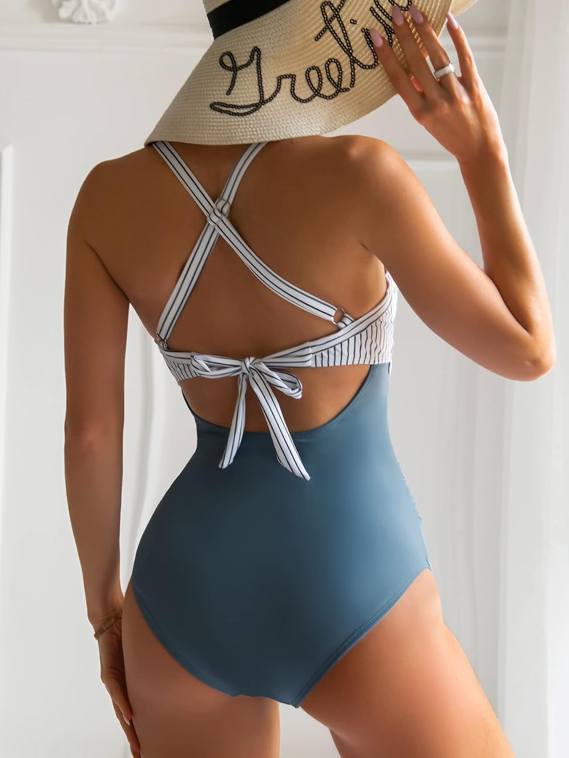 Thumbnail 2 de Eomenie Women's One Piece Swimsuit with Tummy Control, Cutouts & Wrap Tie Back