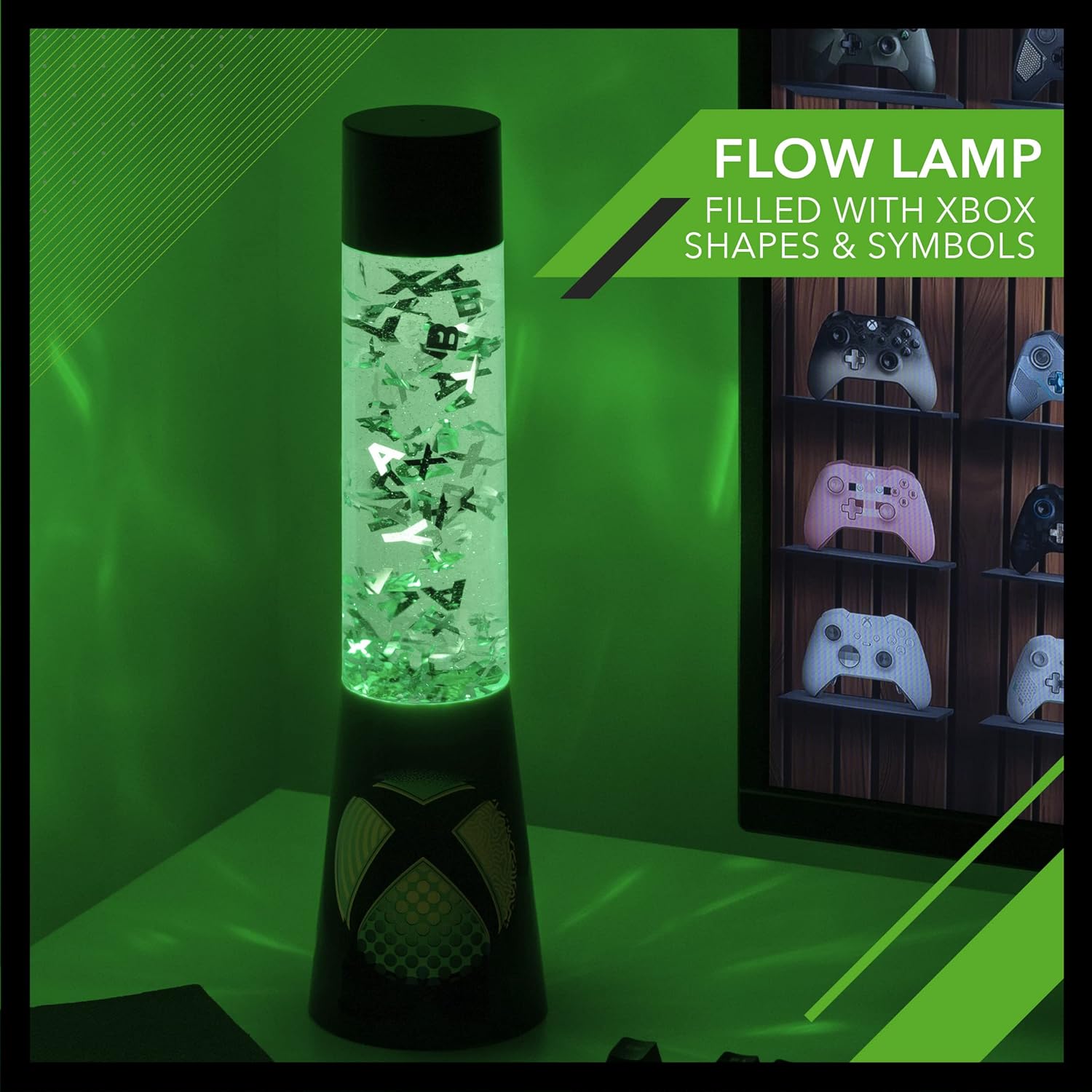 Thumbnail 1 de Xbox Glitter Liquid Flow Lamp with Floating Controller Icons – Paladone