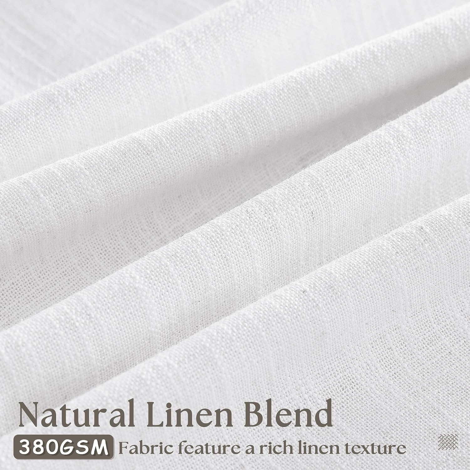 Thumbnail 2 de Linen Cotton Pleated Curtains 96 in, 2 Panels 🪟