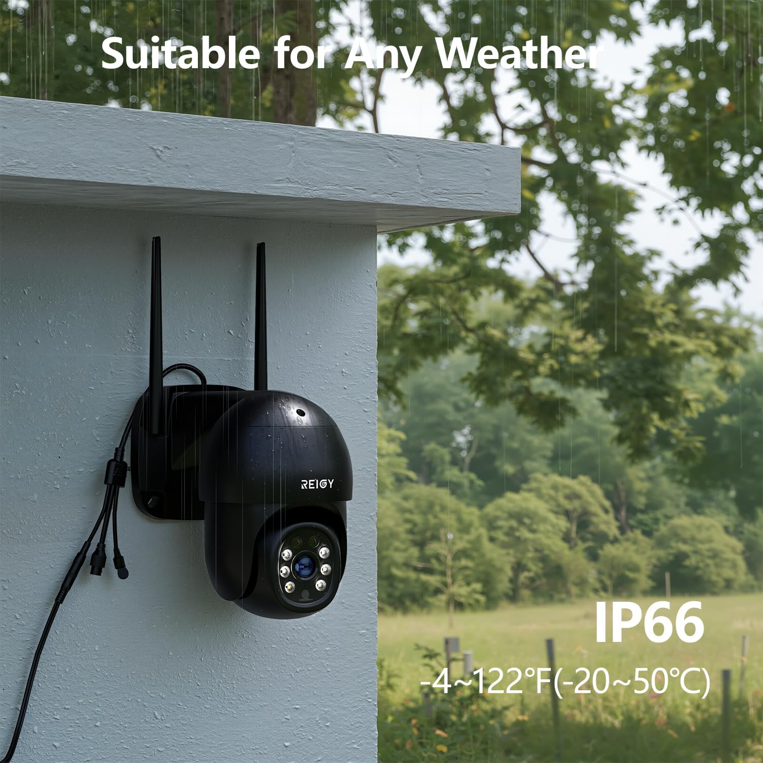 Thumbnail 3 de REIGY REIGY 8MP Telecamera PT WiFi esterna 360° con visione notturna a colori e allarme app