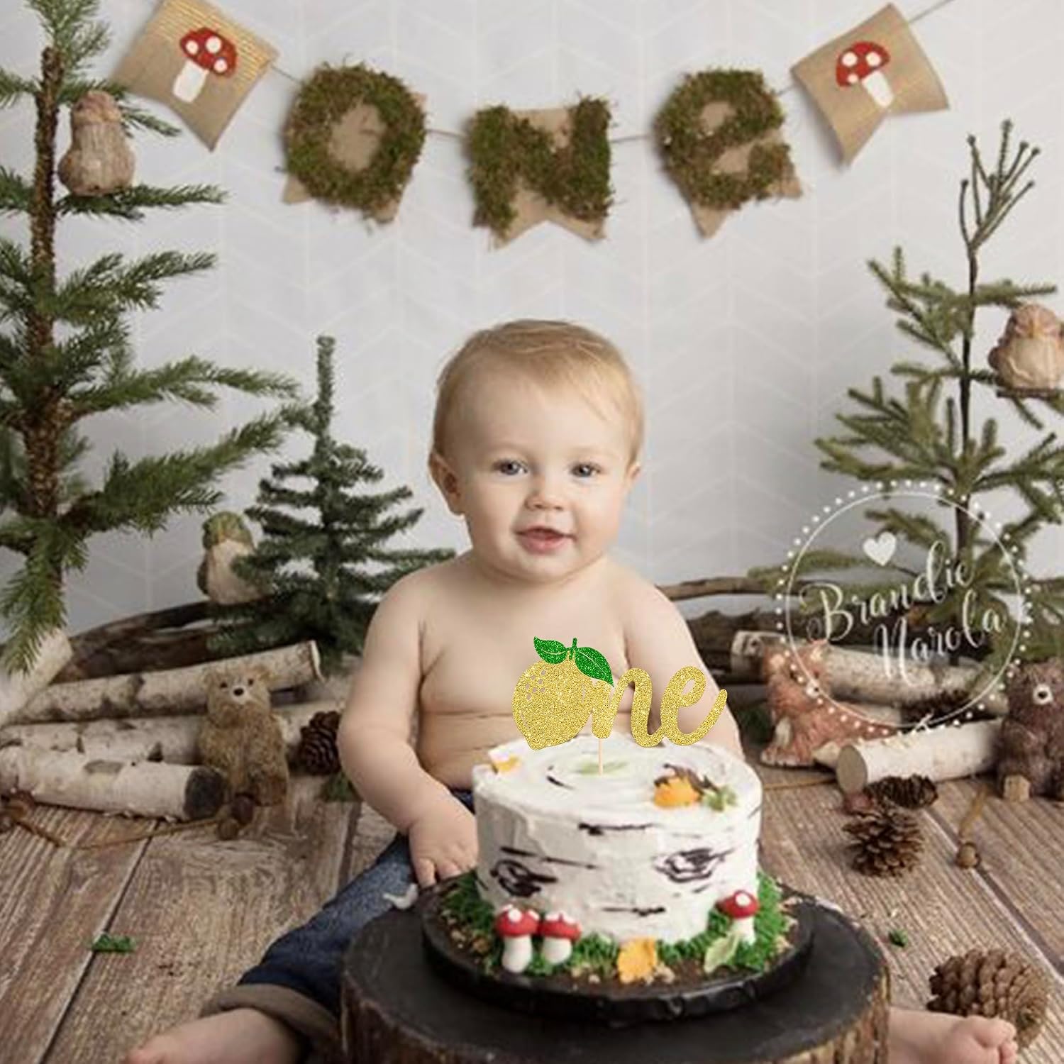 Thumbnail 6 de Xsstarmi Lemon One Cake Topper – Glitter Happy First Birthday