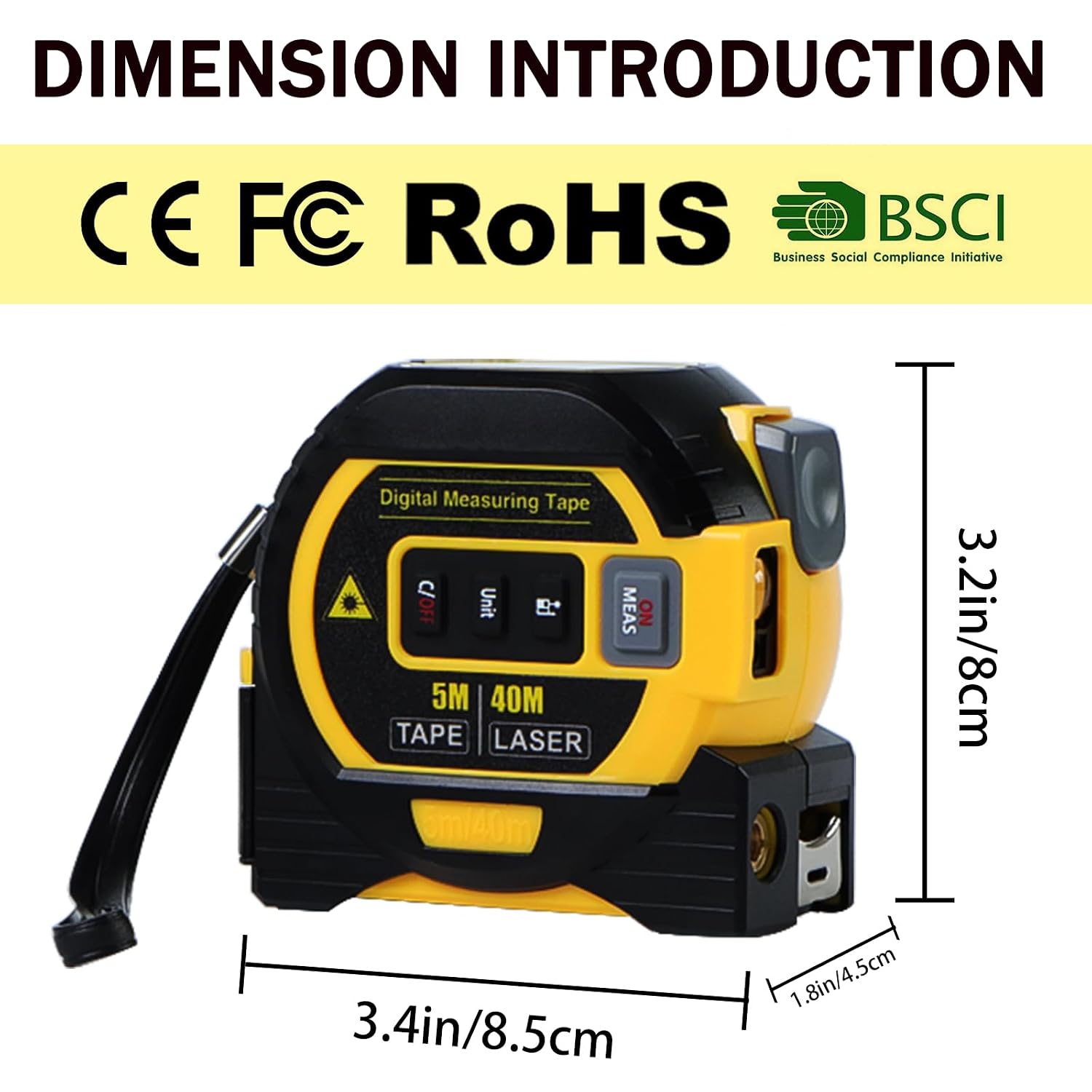 Thumbnail 2 de Fitdays 3-in-1 laser tape measure 40m
