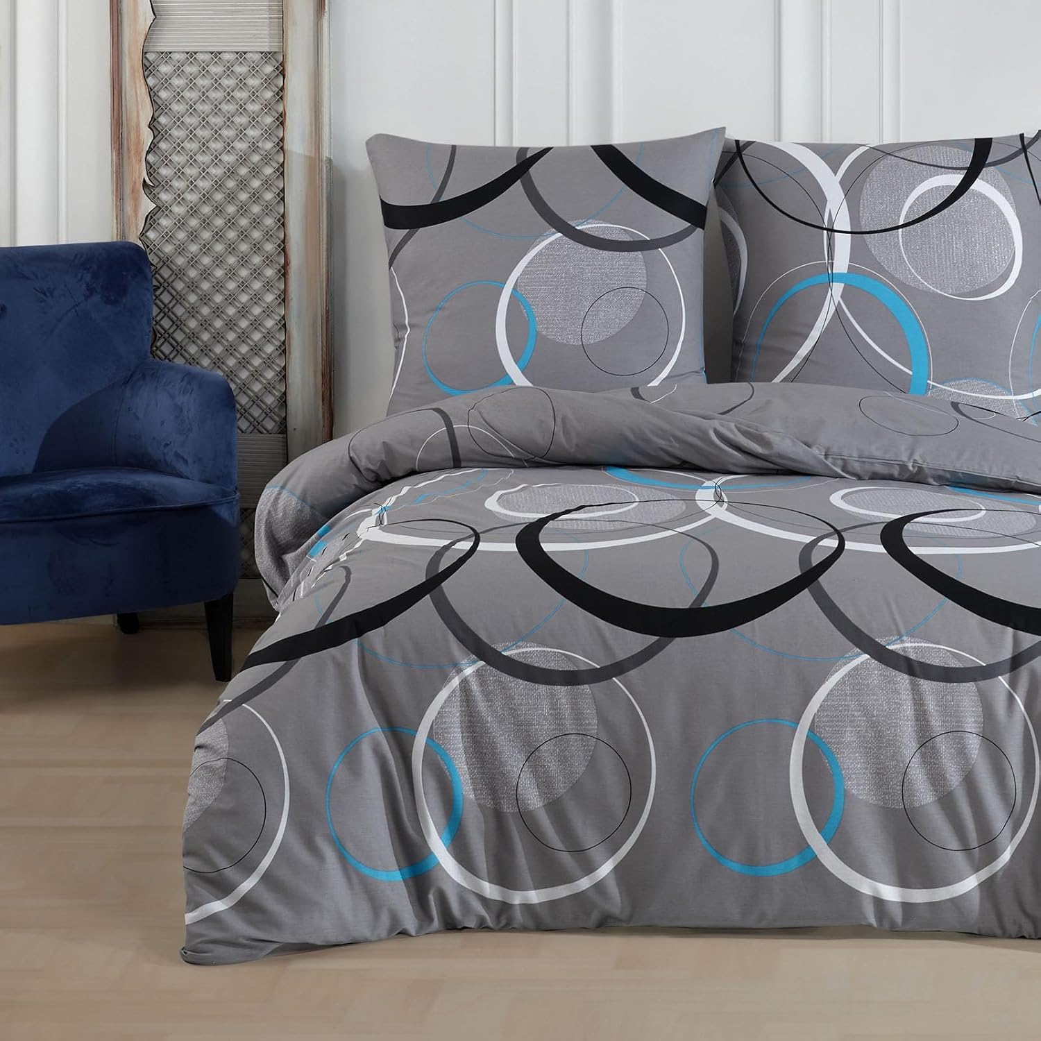 Thumbnail 6 de Buymax Bettwäsche 200x200 cm – 3-teiliges Renforcé-Set 100% Baumwolle, Oeko-TEX, Reißverschluss