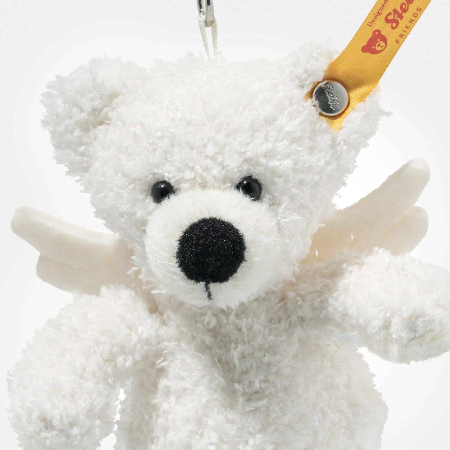 Detalle 2 de Steiff Lotte 112638 – biały miś-brelok 12 cm ze skrzydłami z filcu