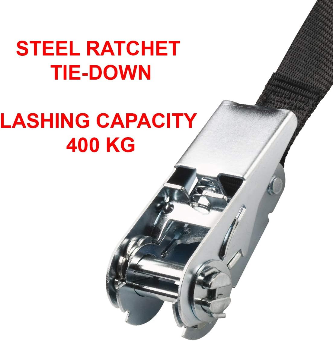 Detalle 2 de Master Lock 3223EURDAT Cinghia di Fissaggio 2,50 m x 25 mm, Nero – robusta e durevole