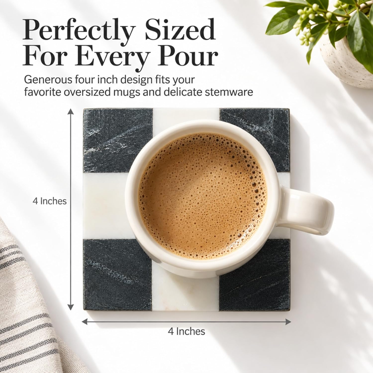 Detalle 1 de Mud Pie Coaster Set 4-inch