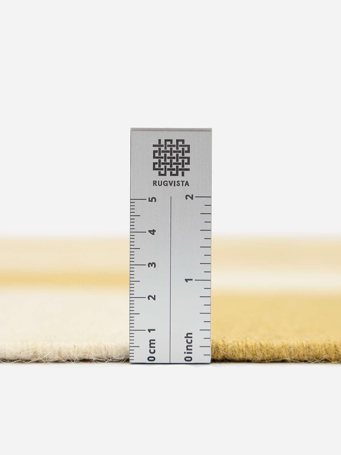 Detalle 2 de RugVista Classic Chess Runner Rug, 80 x 250 cm, Yellow Wool-Cotton, Oeko-Tex 100