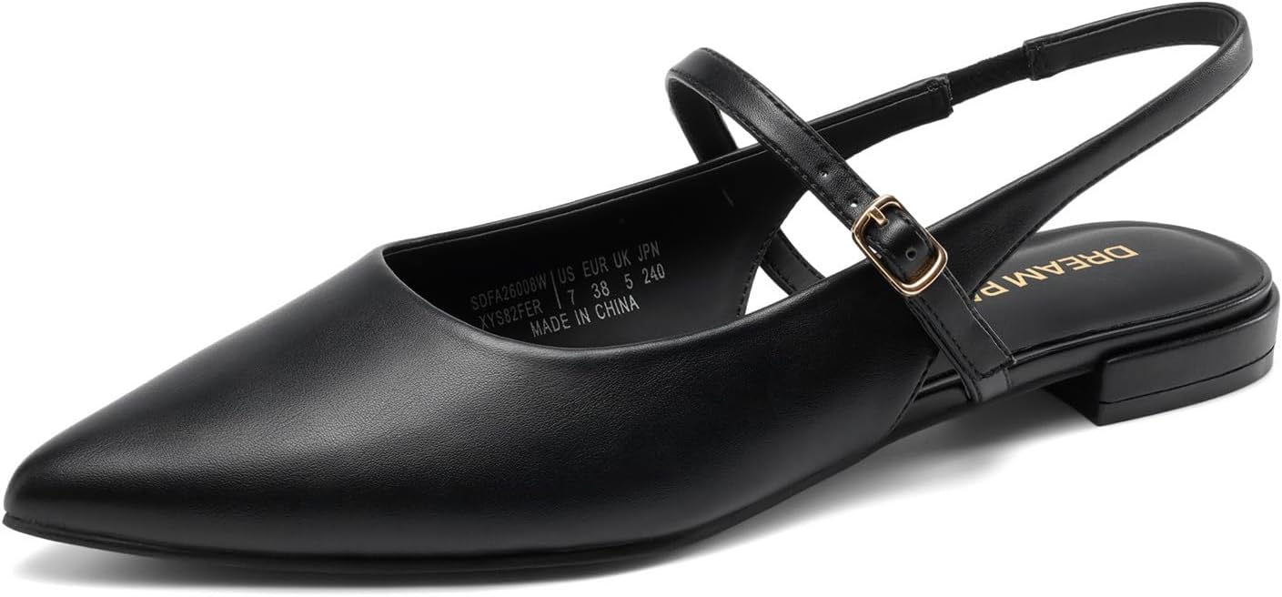 Detalle de DREAM PAIRS Slingback Flats with Buckle Strap
